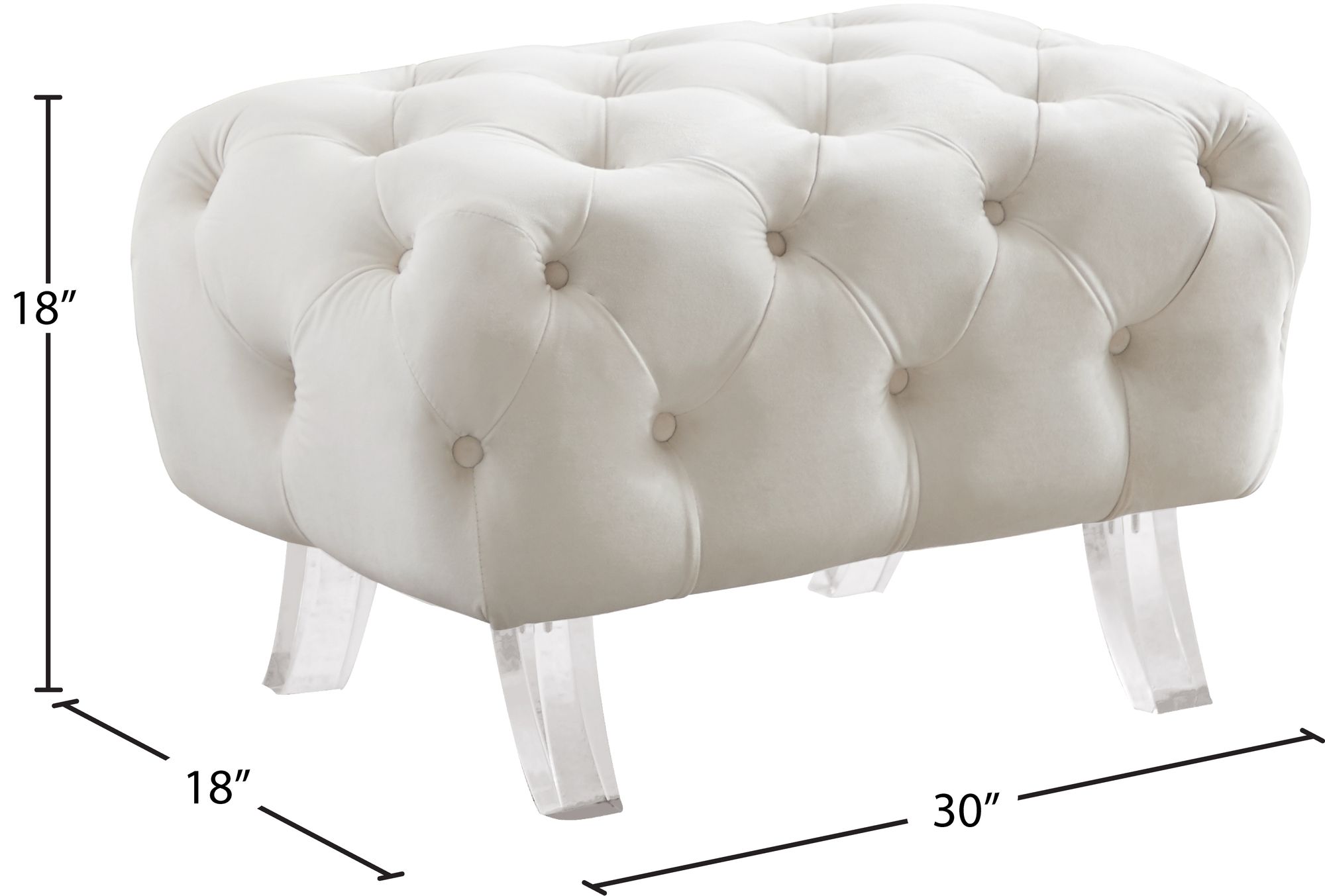 Crescent Velvet Ottoman