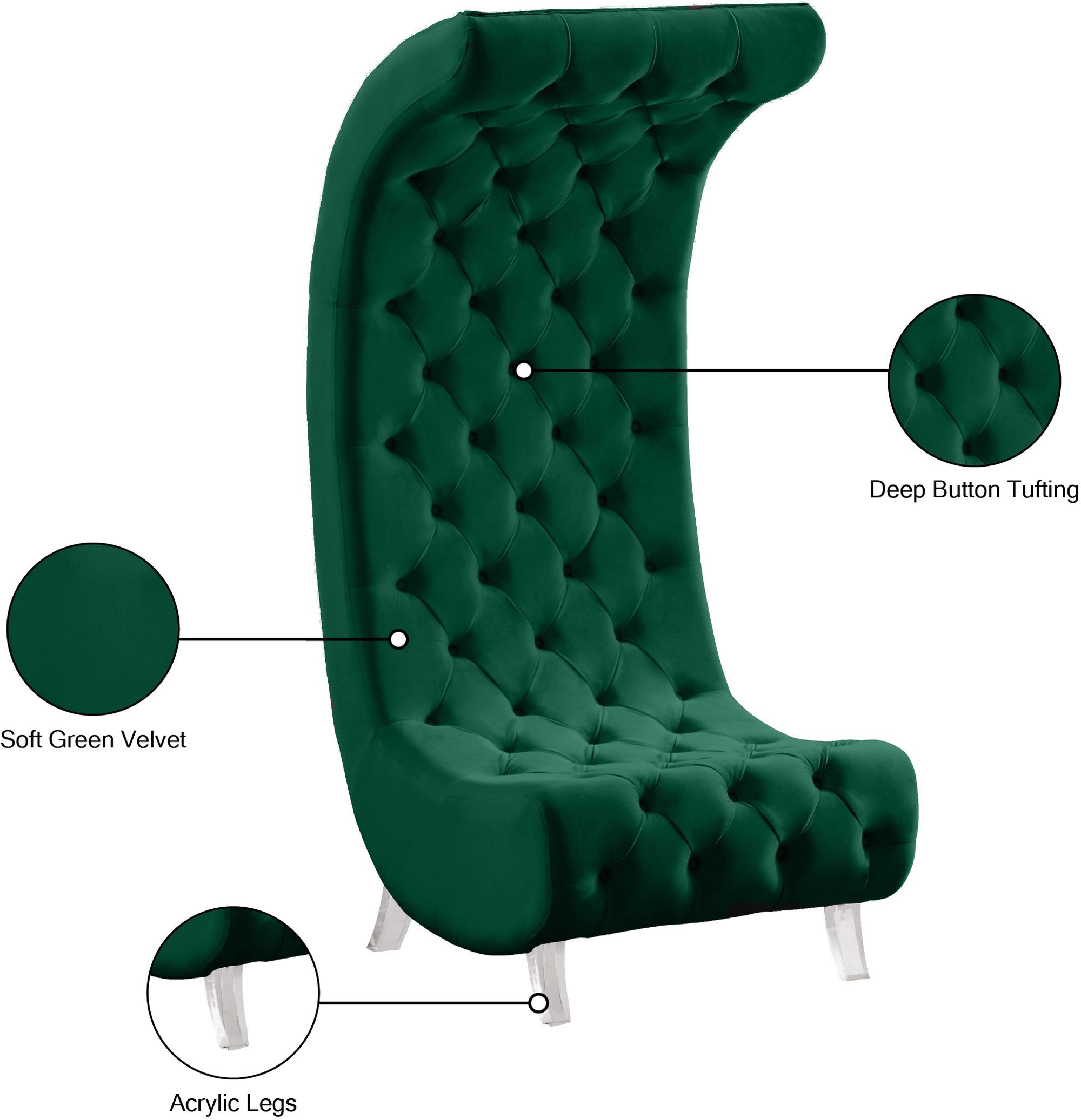 Crescent Velvet Chair