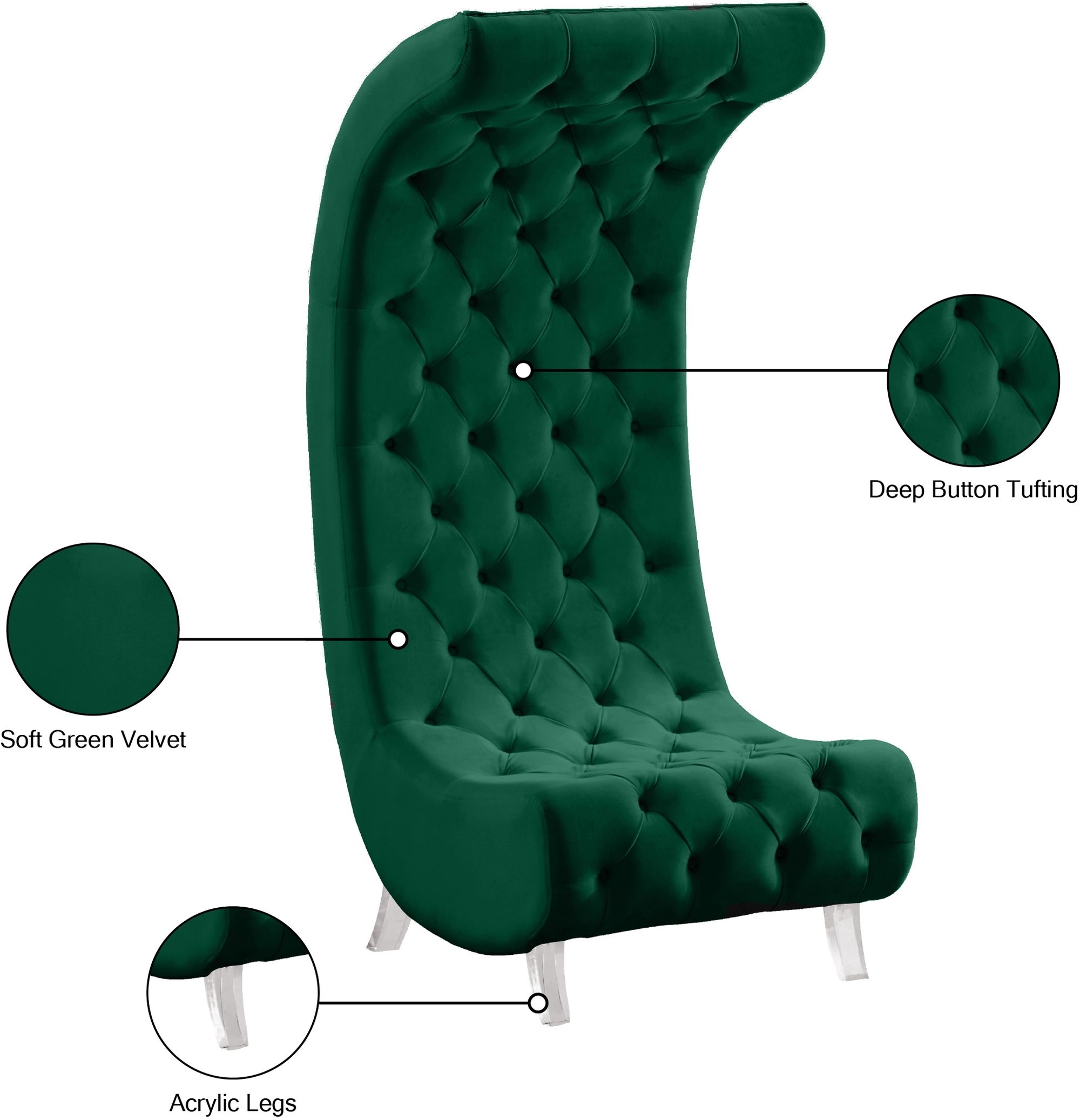 Crescent Velvet Chair