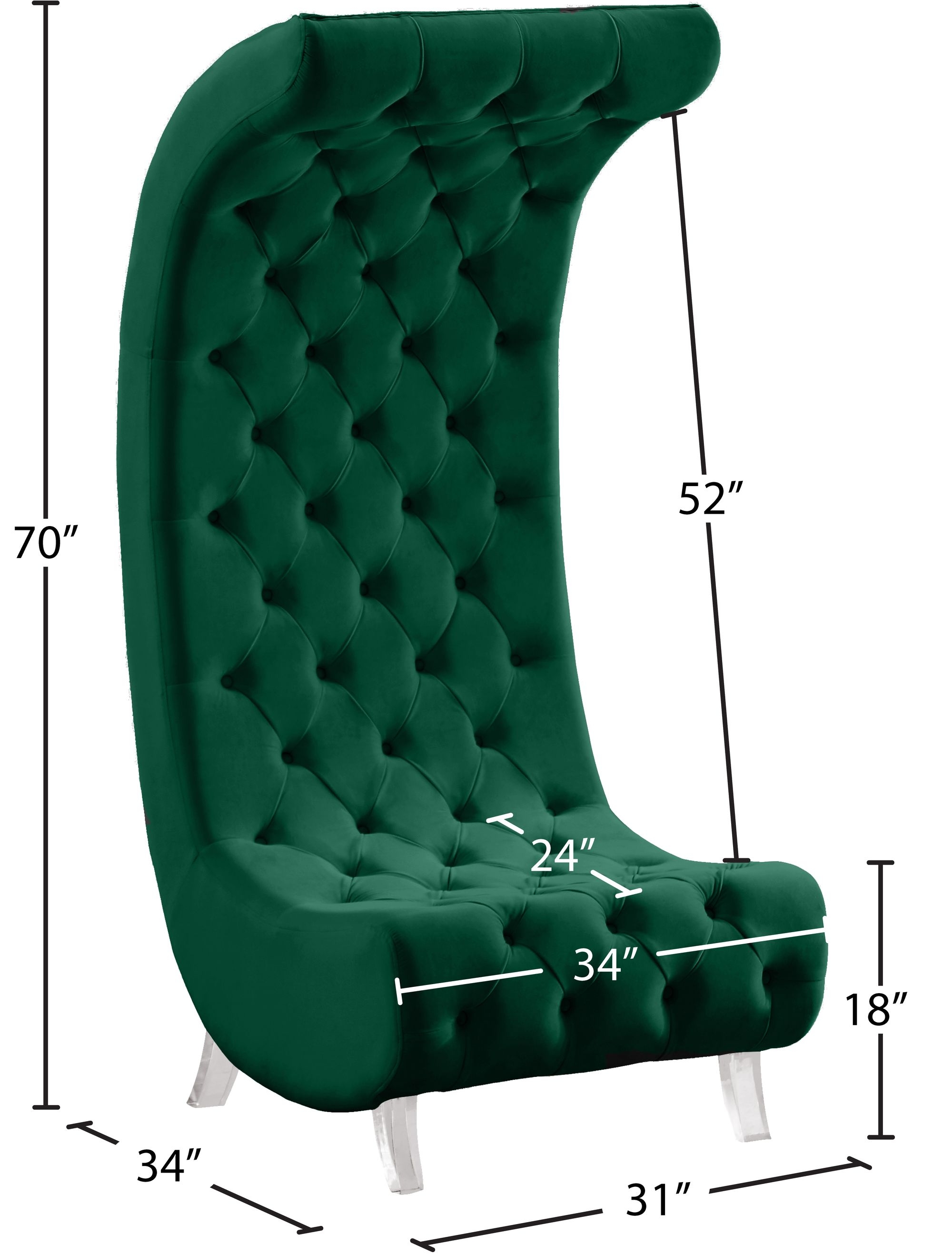 Crescent Velvet Chair