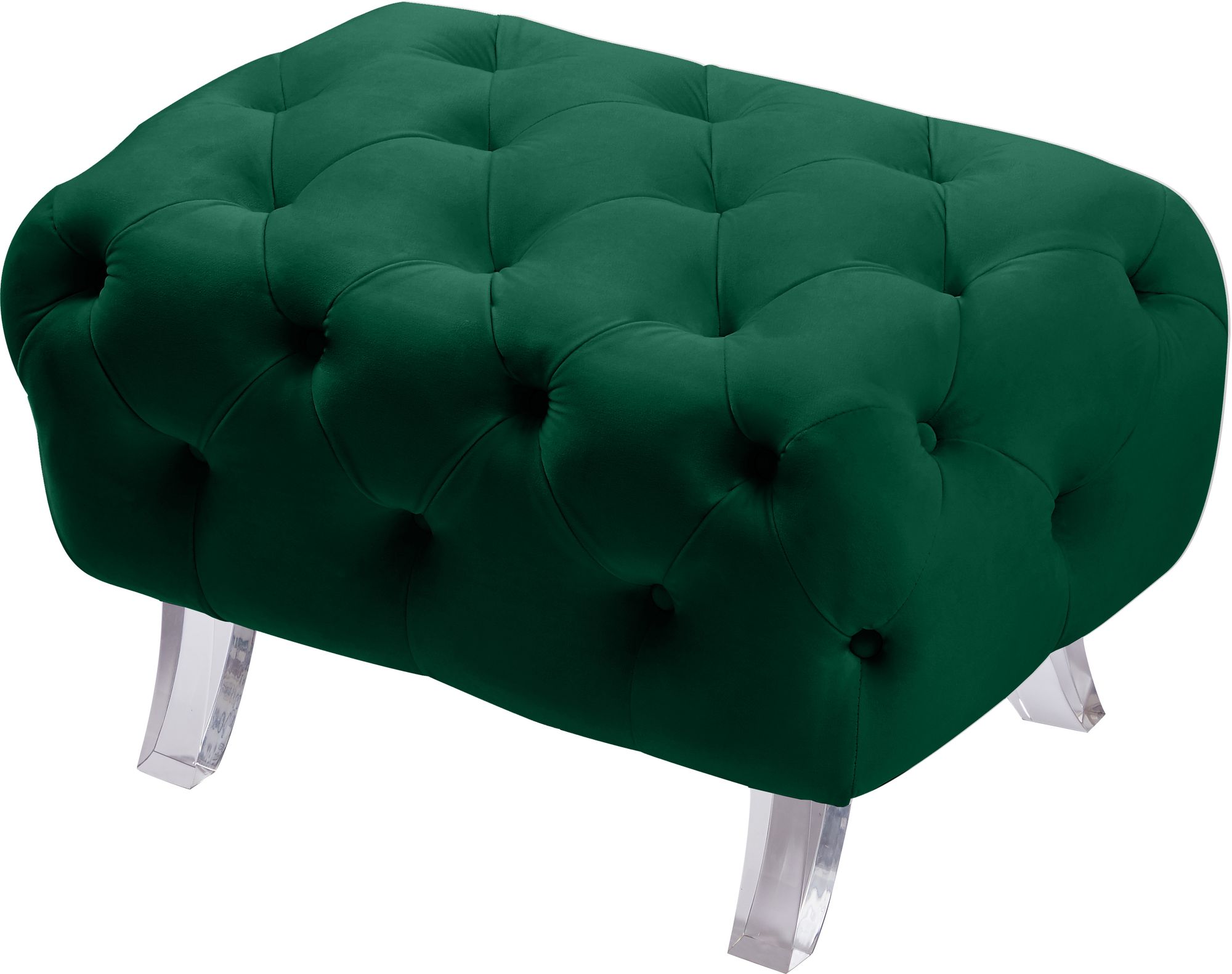 Crescent Velvet Ottoman
