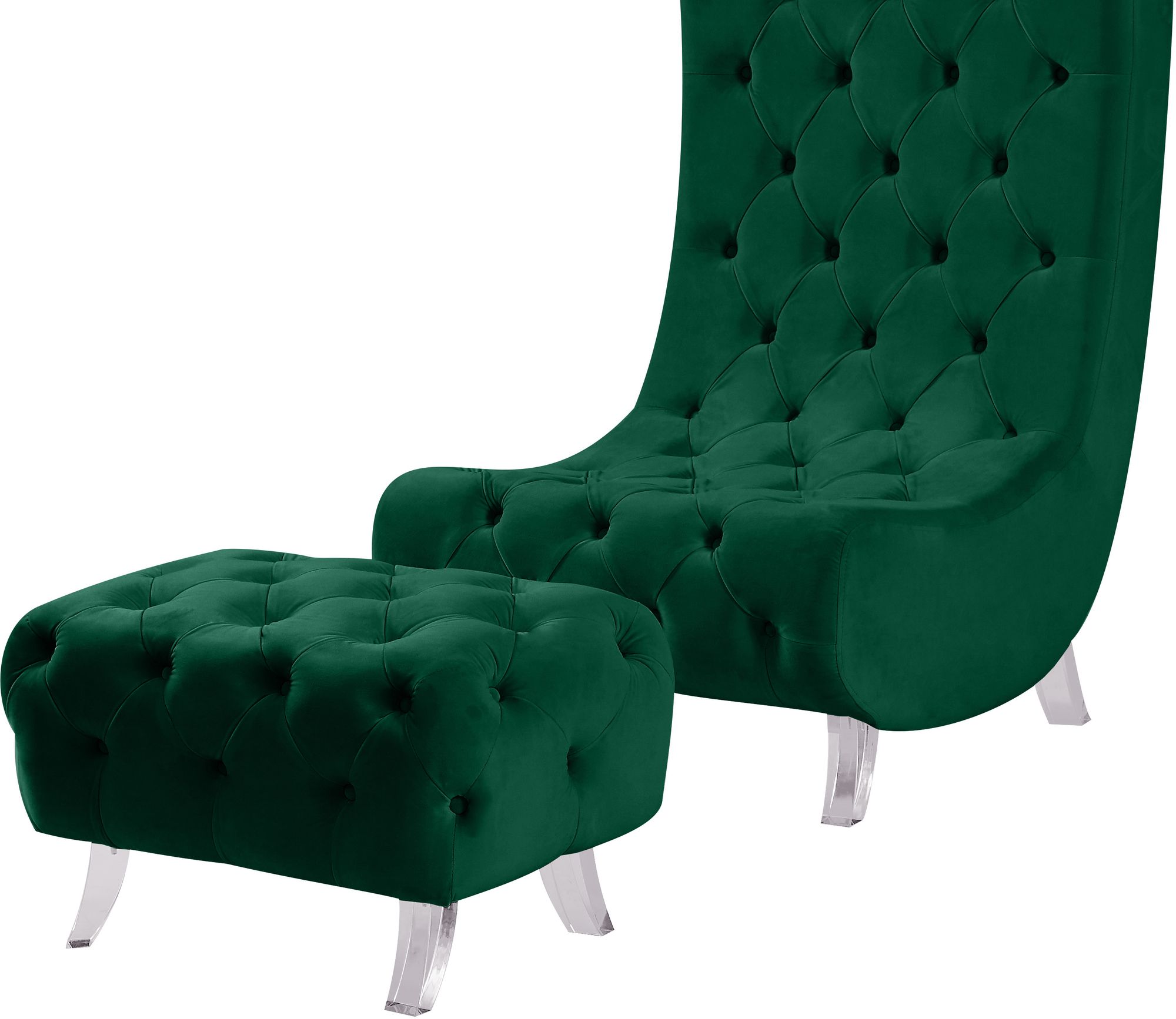 Crescent Velvet Ottoman