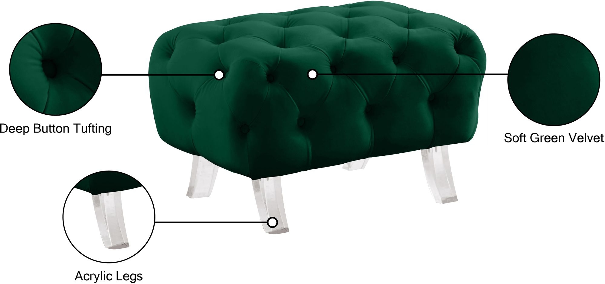 Crescent Velvet Ottoman