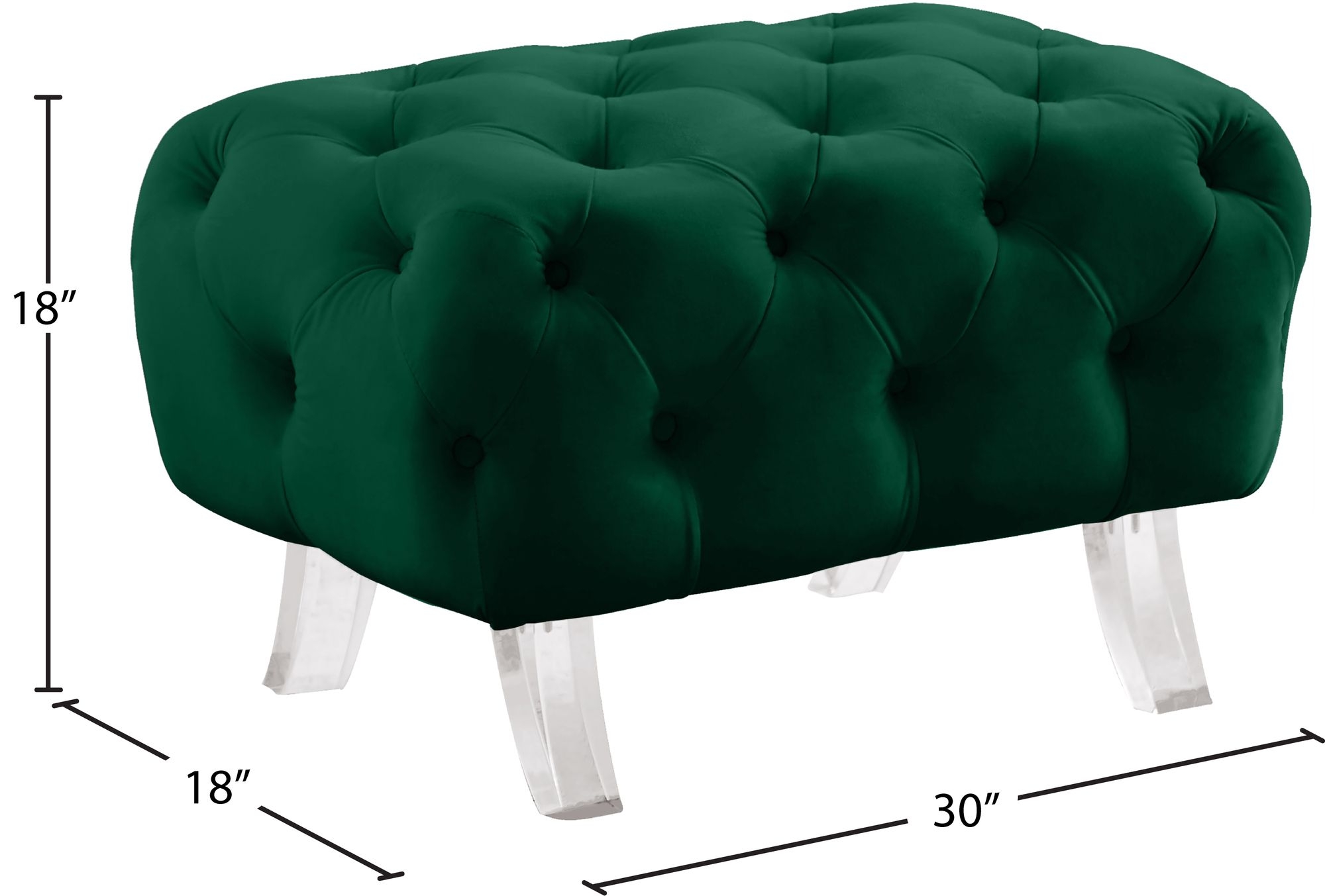 Crescent Velvet Ottoman