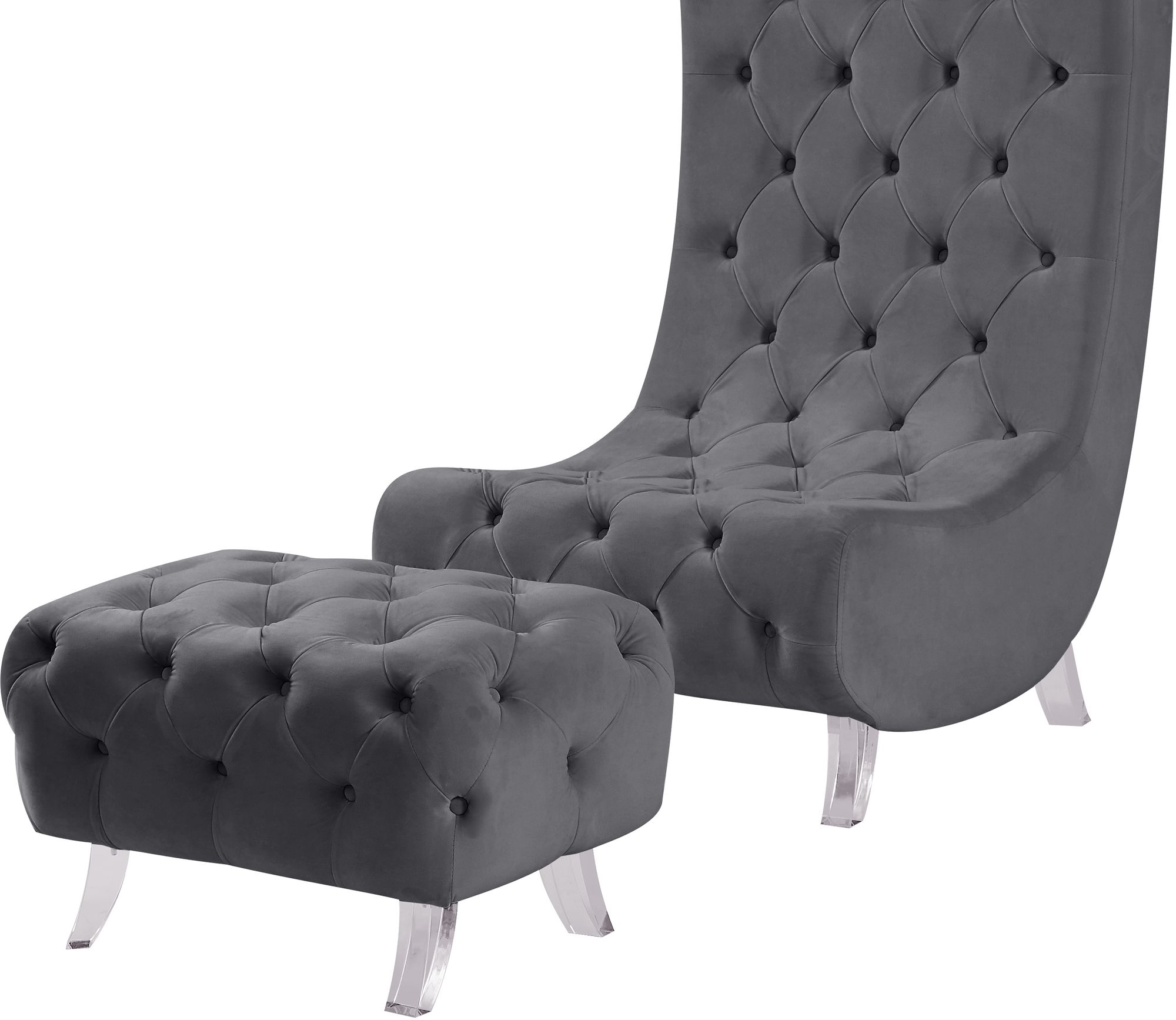 Crescent Velvet Chair
