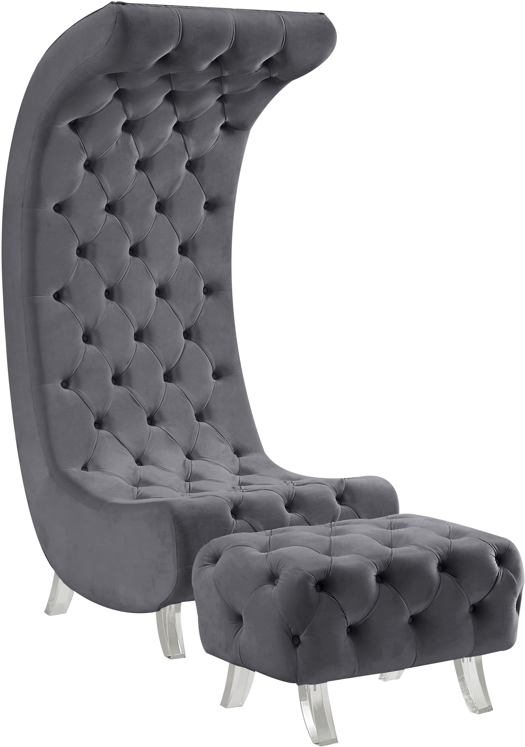 Crescent Velvet Chair