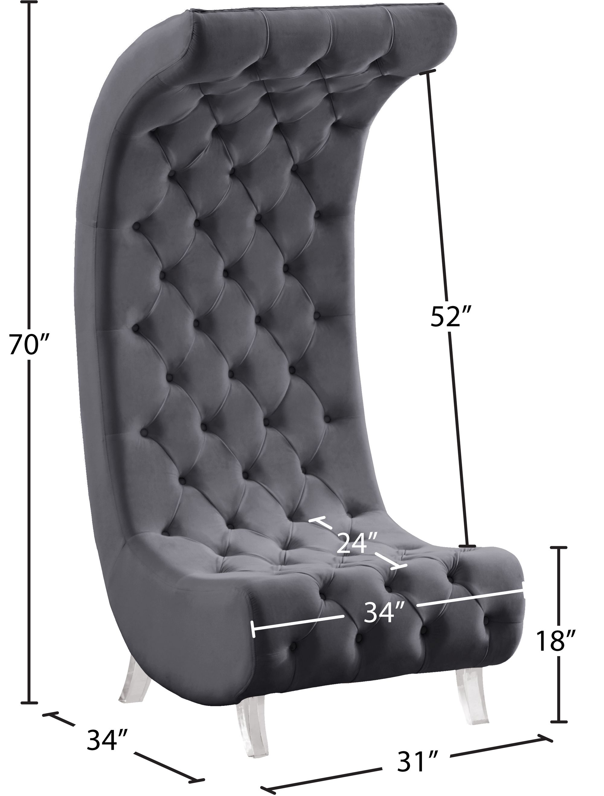 Crescent Velvet Chair