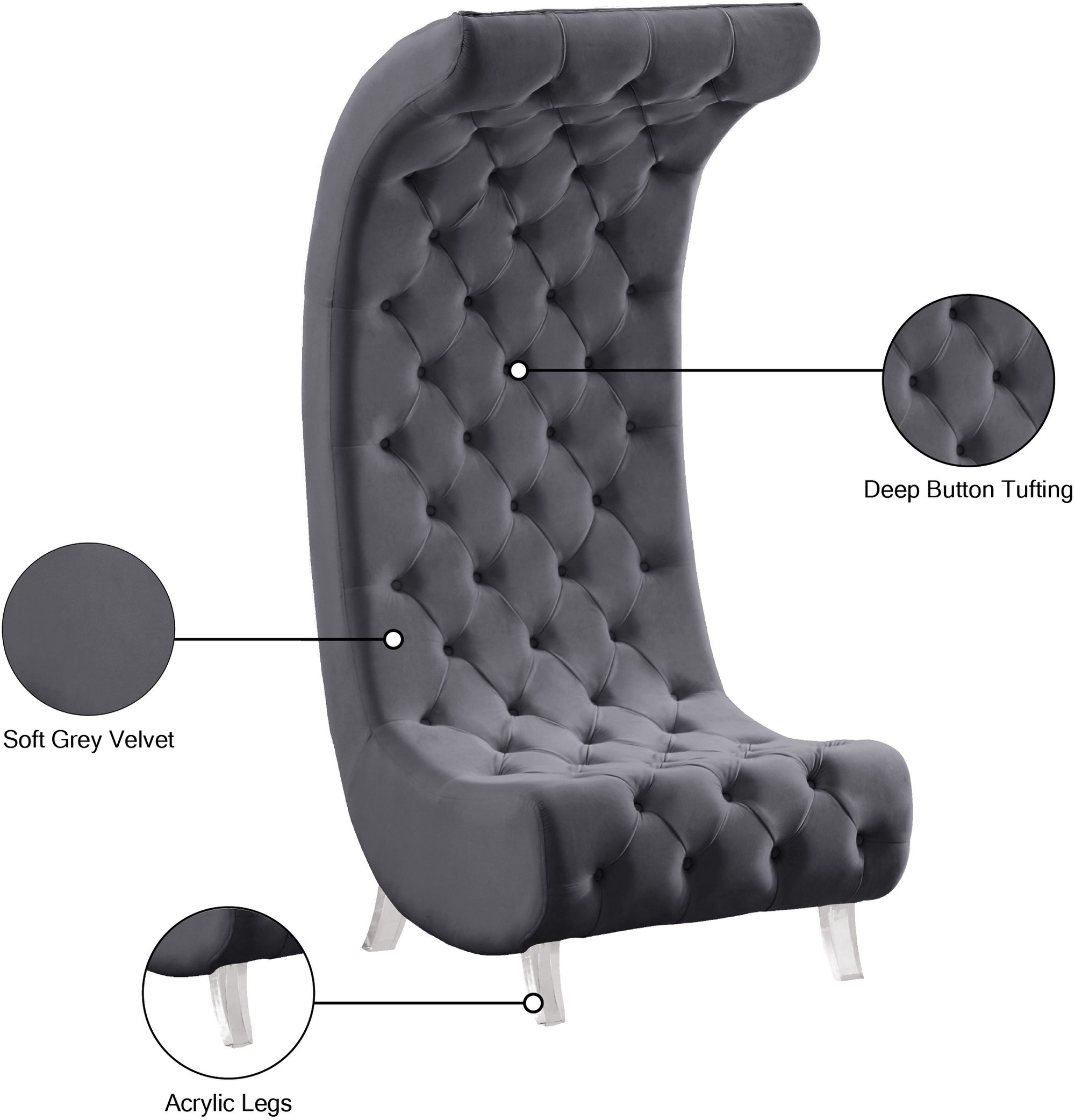 Crescent Velvet Chair