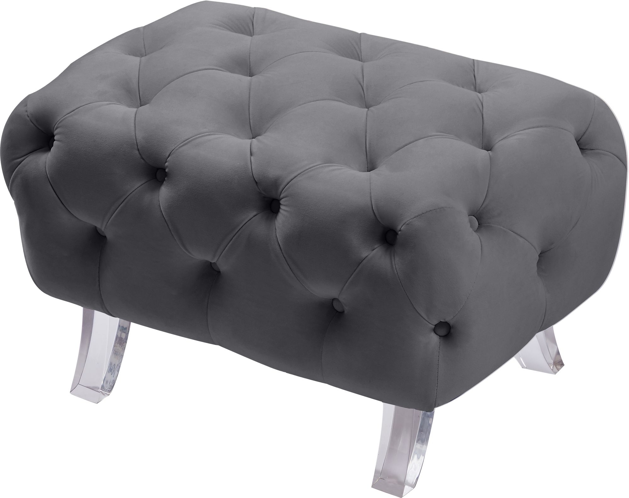 Crescent Velvet Ottoman