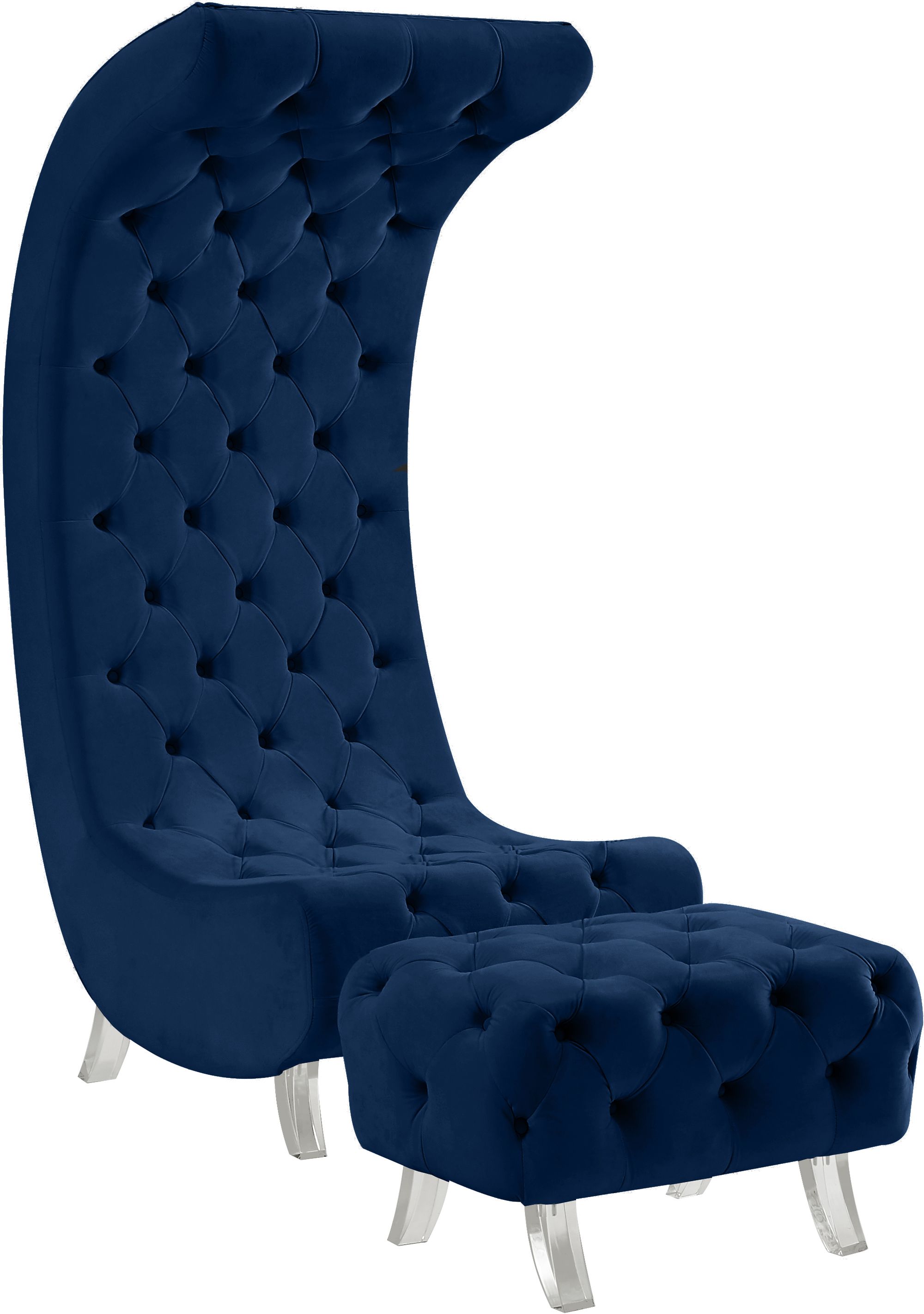 Crescent Velvet Chair