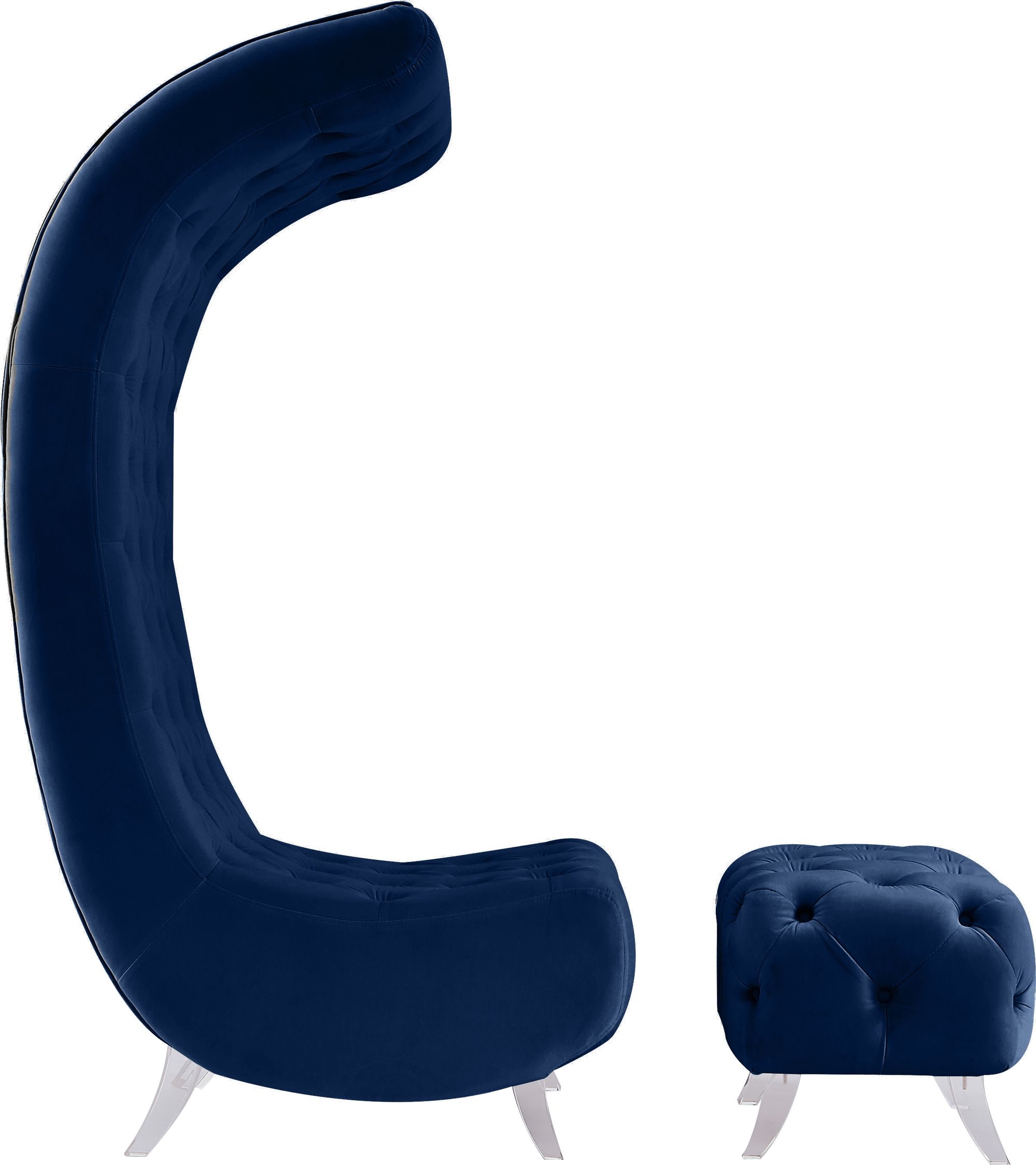 Crescent Velvet Chair