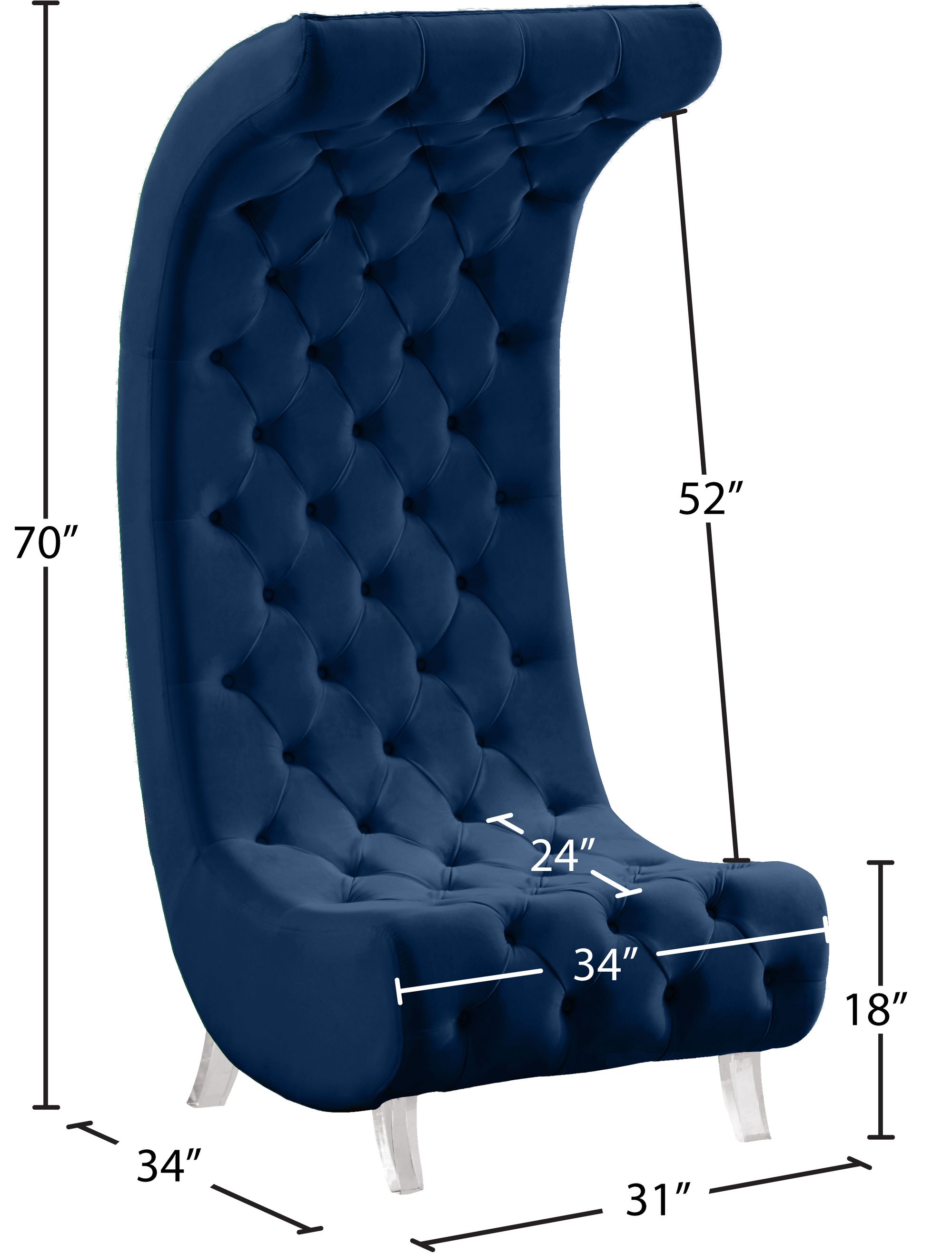 Crescent Velvet Chair