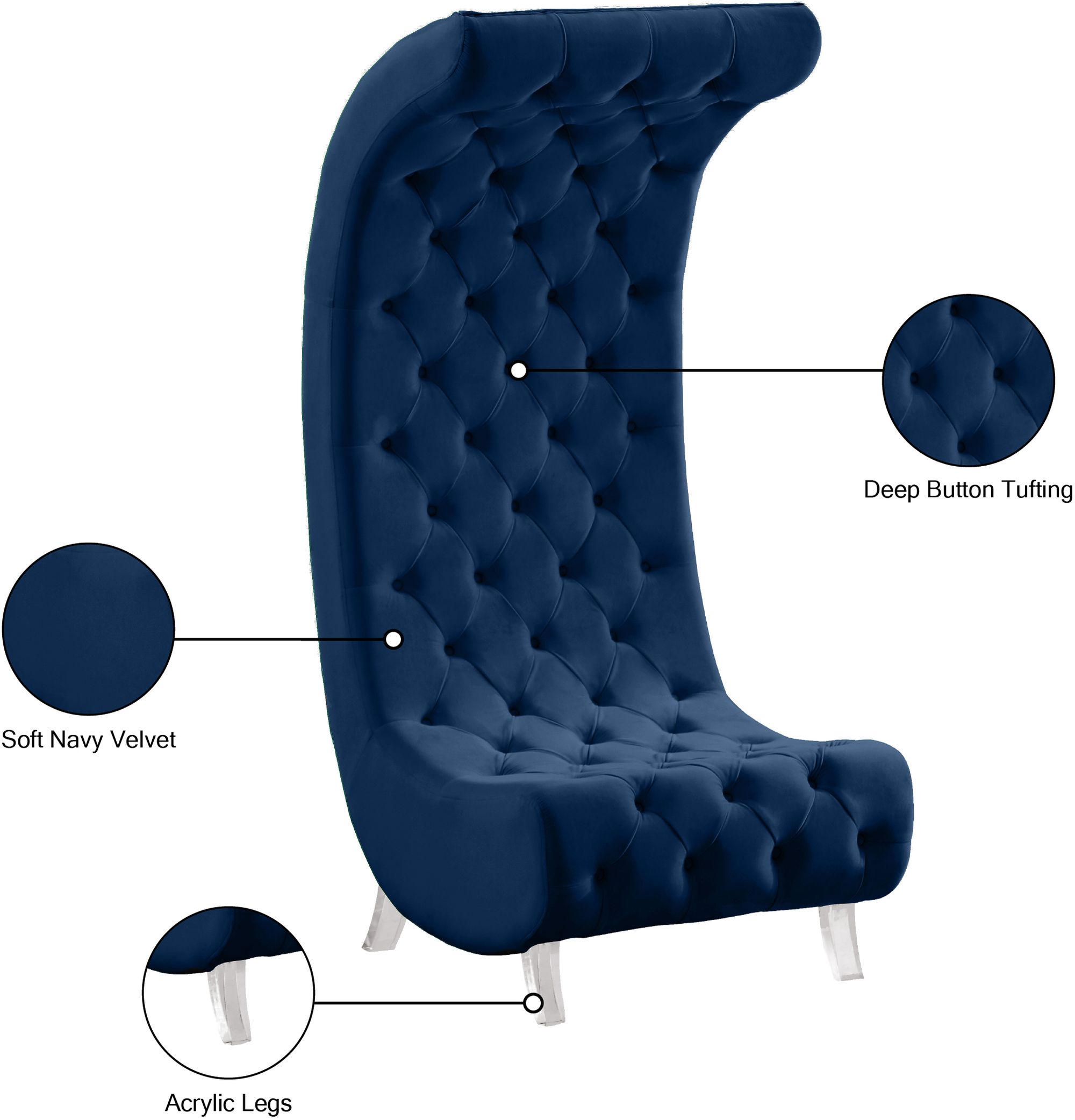 Crescent Velvet Chair