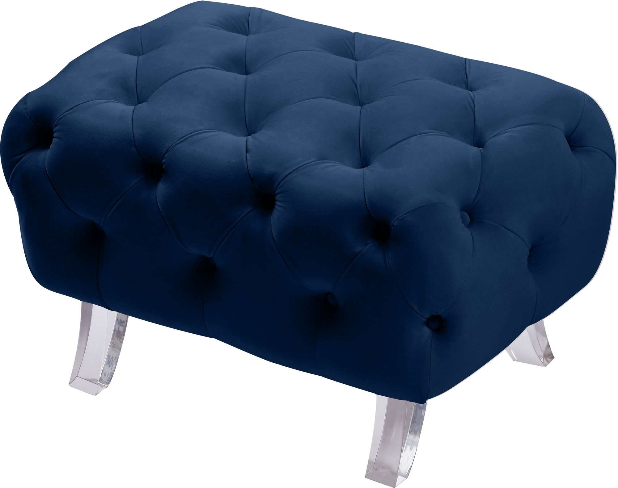 Crescent Velvet Ottoman