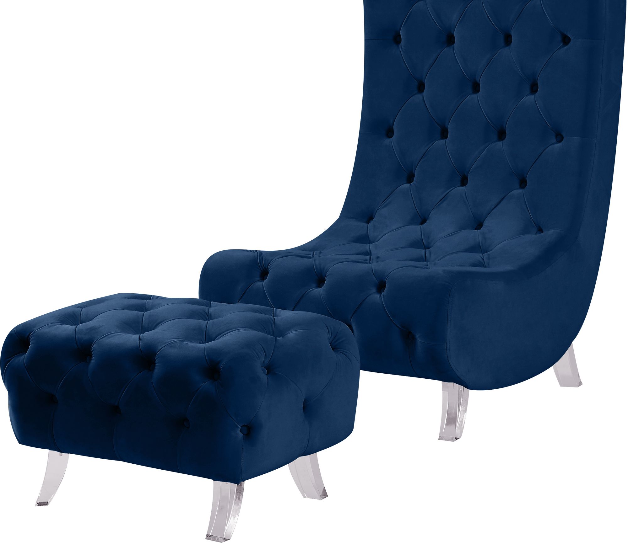 Crescent Velvet Ottoman