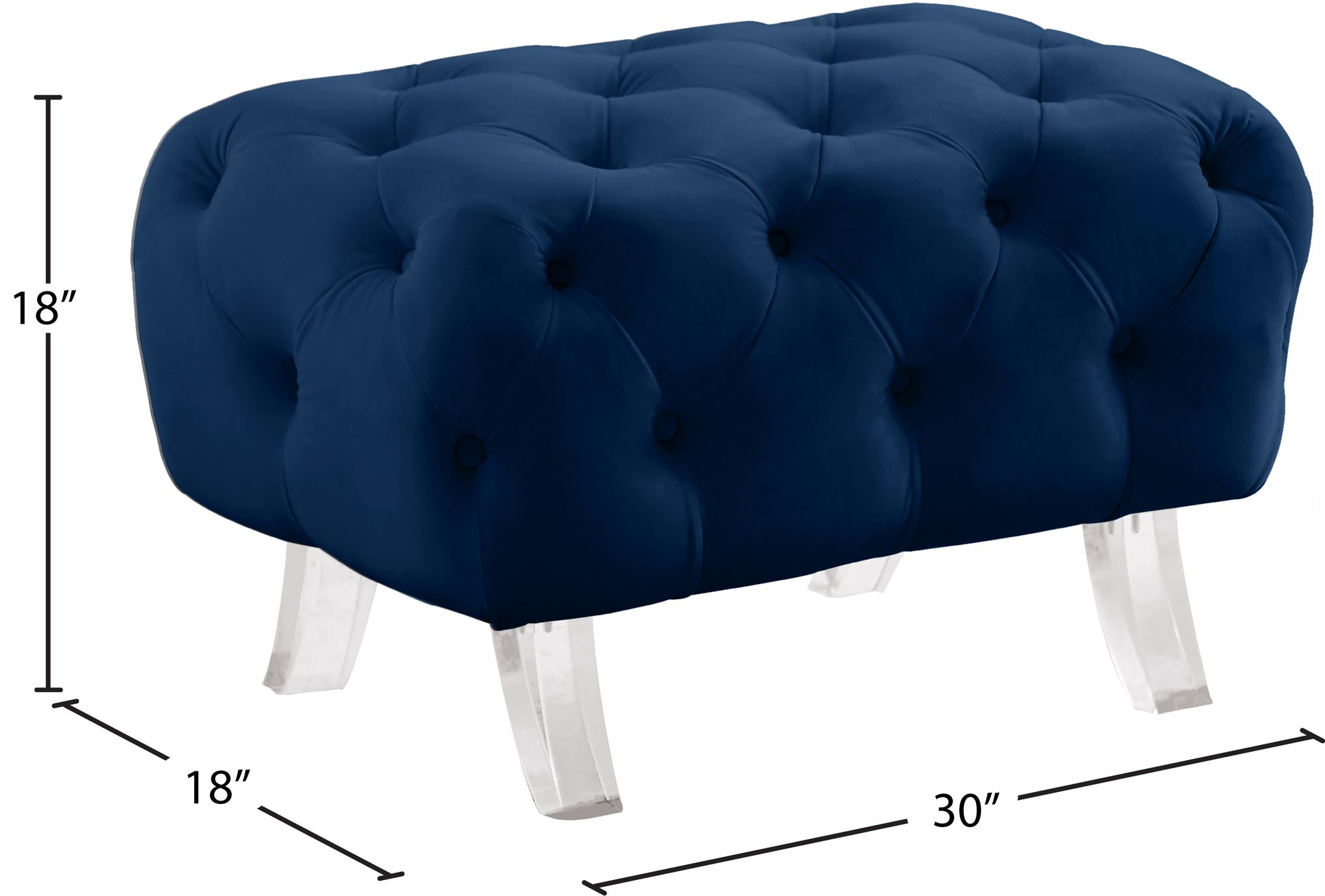 Crescent Velvet Ottoman