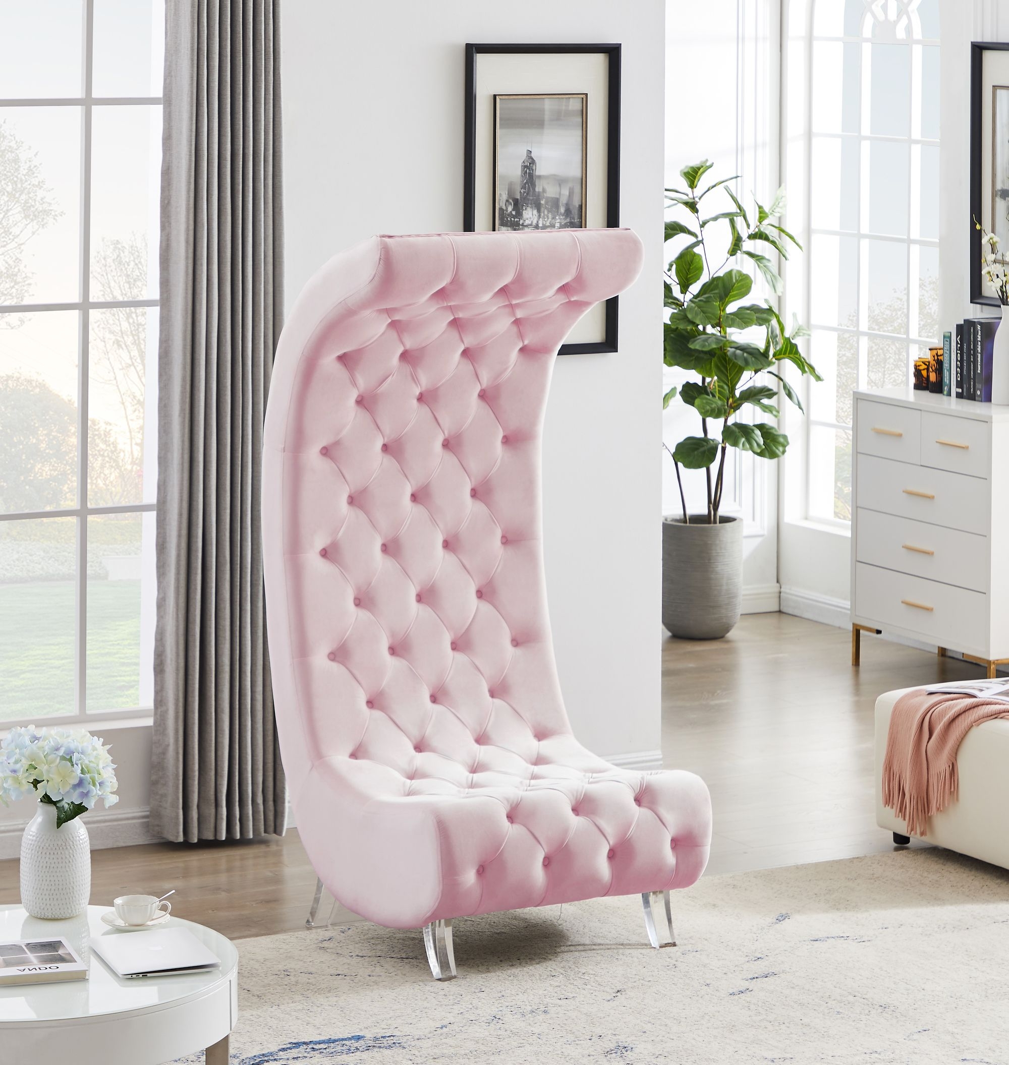Crescent Velvet Chair