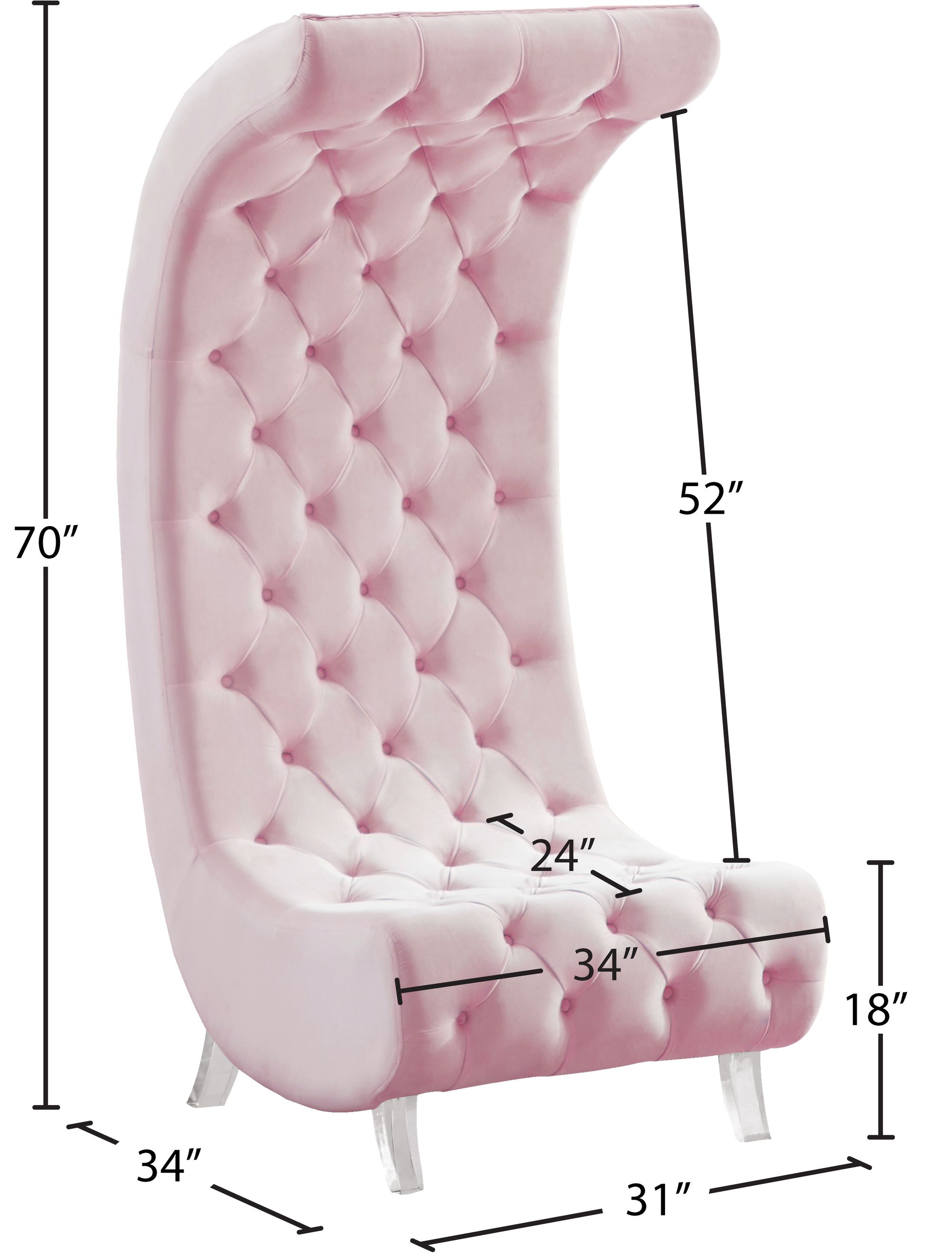 Crescent Velvet Chair
