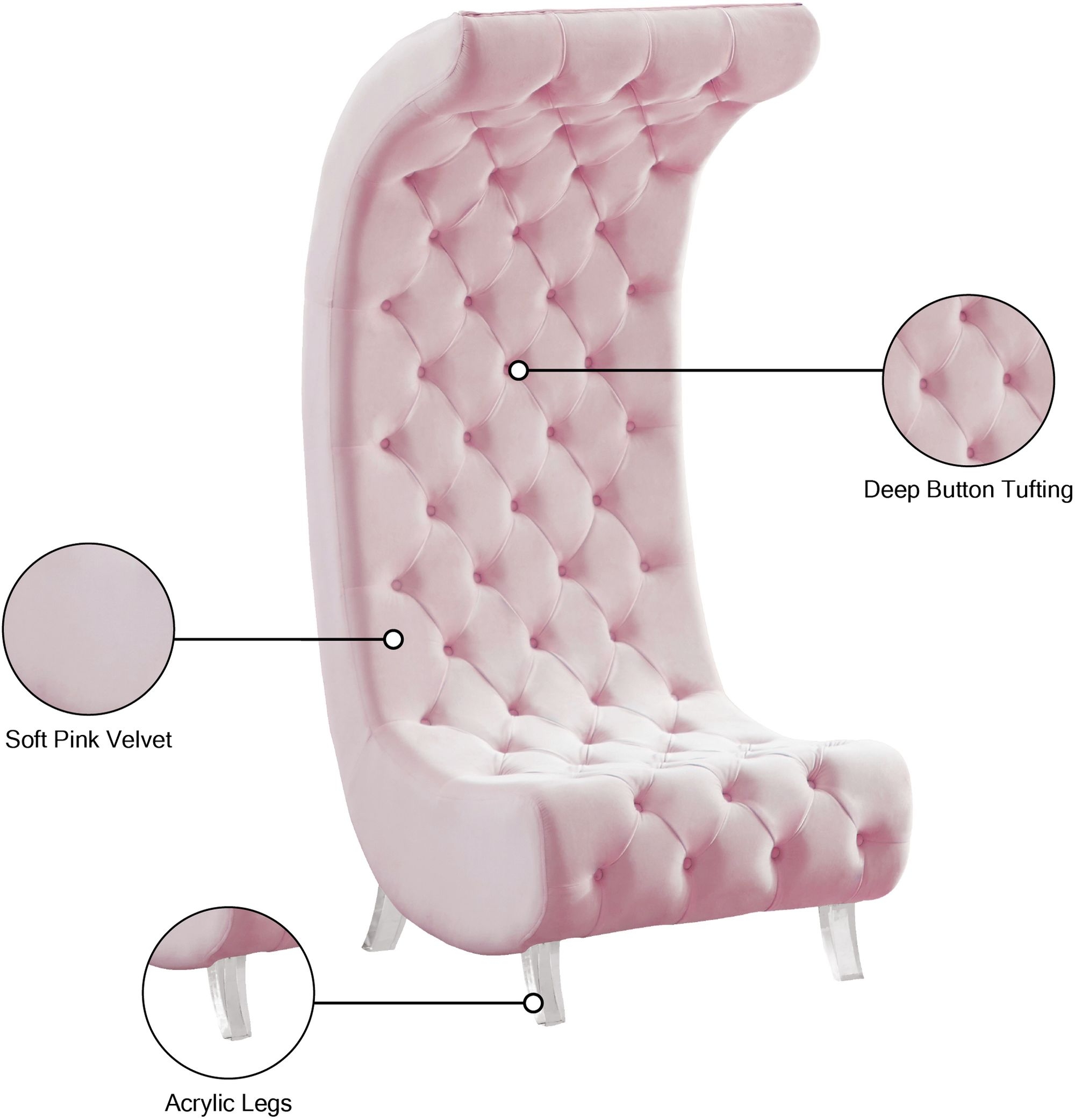 Crescent Velvet Chair
