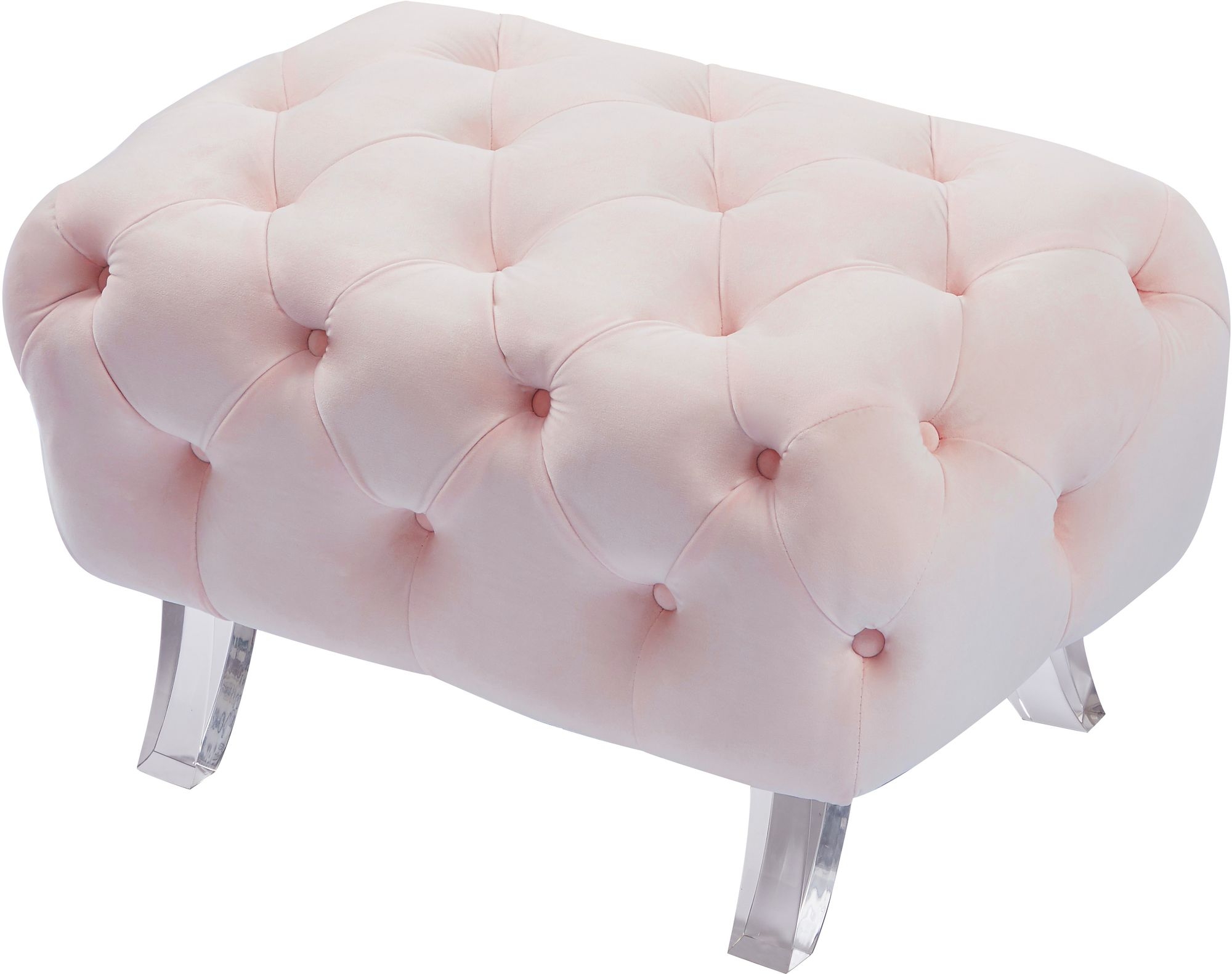 Crescent Velvet Ottoman