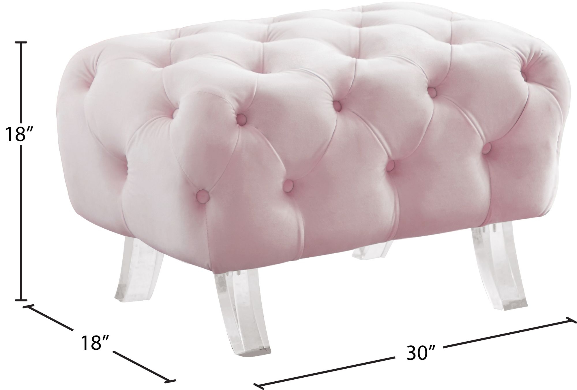 Crescent Velvet Ottoman
