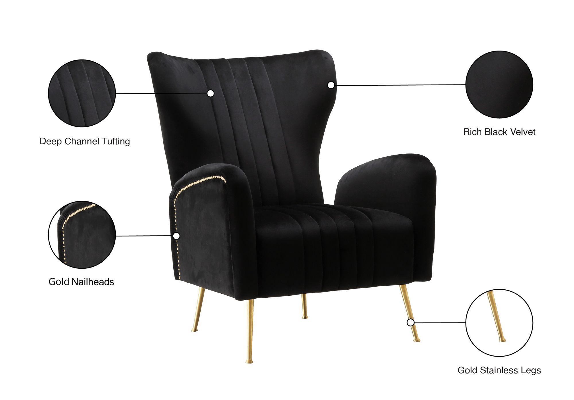 Opera Velvet Accent Chair