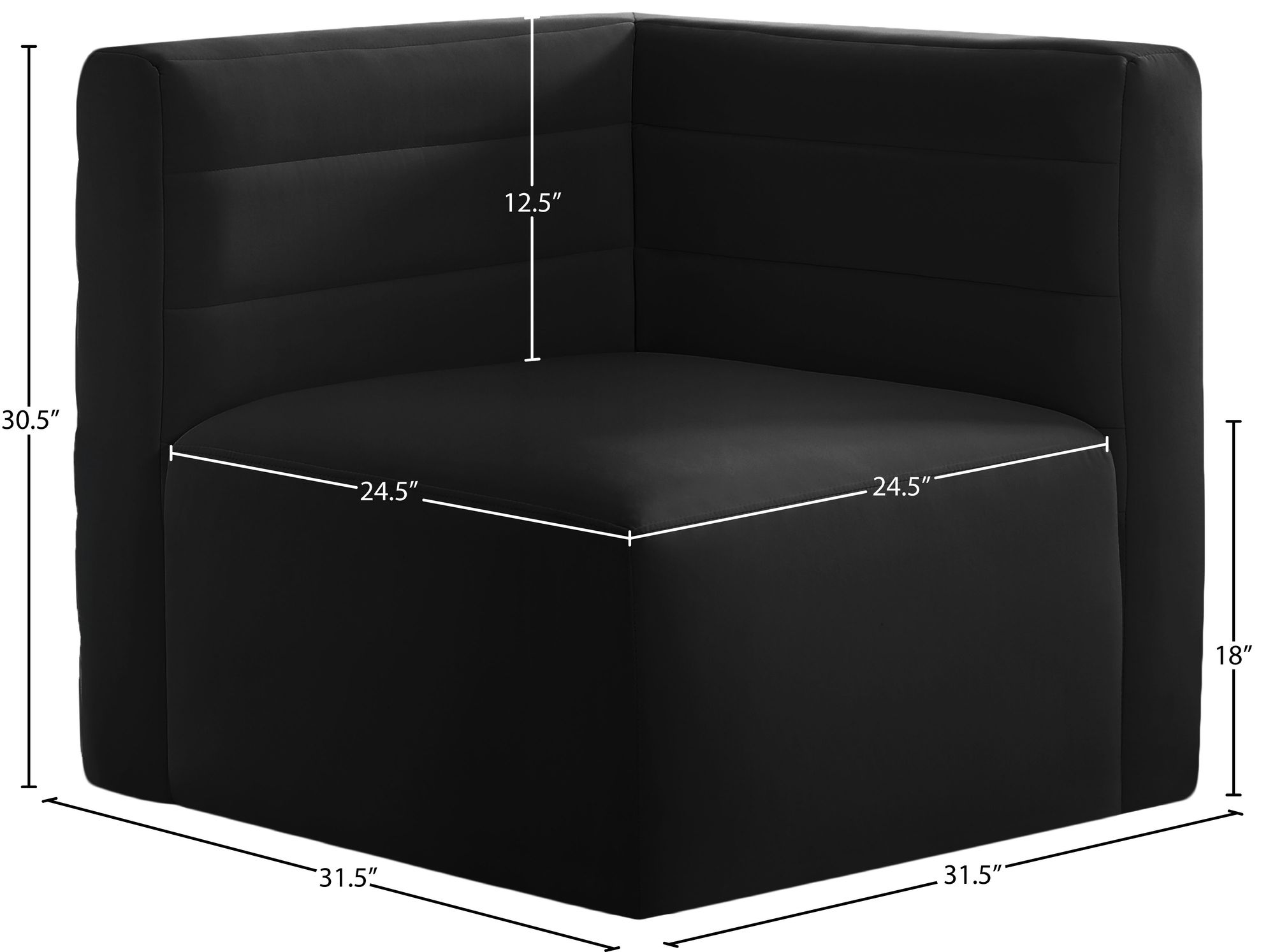 Quincy Velvet Modular Comfort Corner Chair
