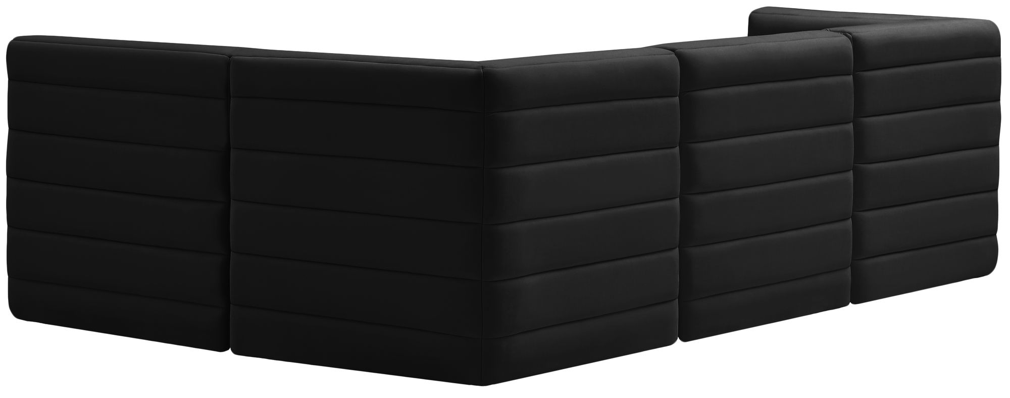 Quincy 95" 4-Piece Velvet Modular Comfort Sectional
