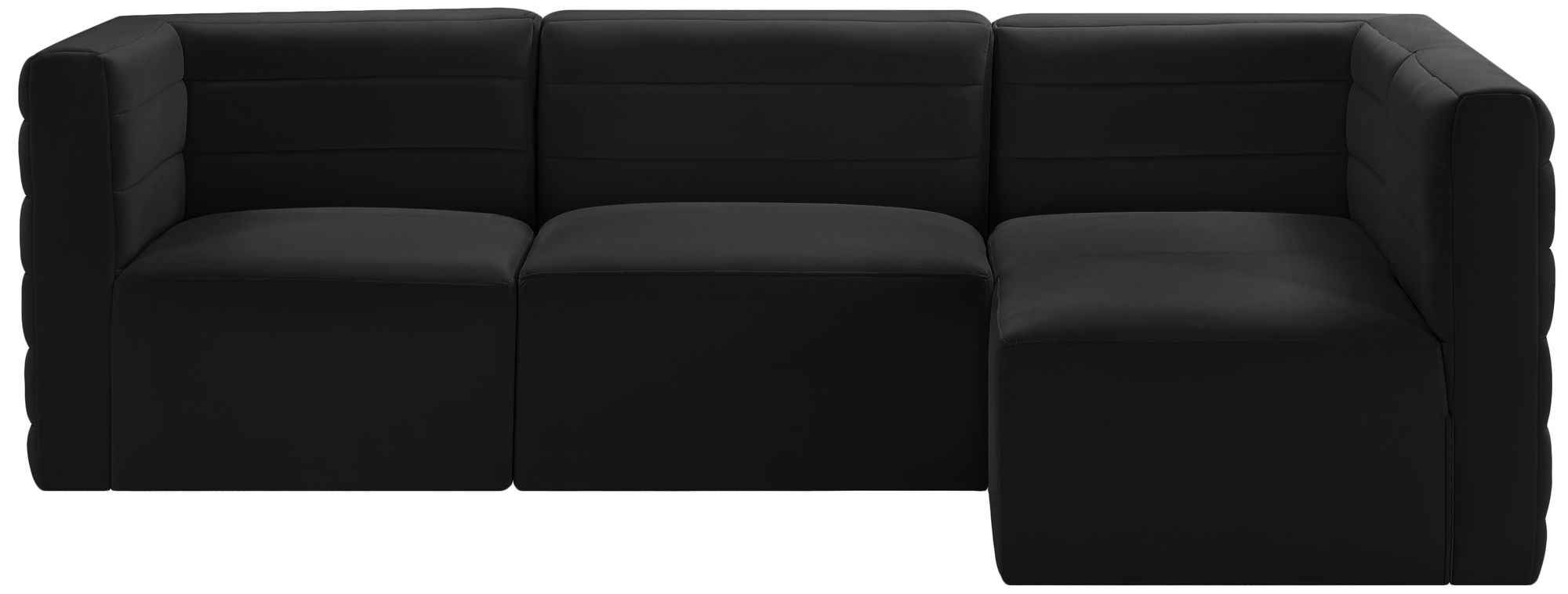Quincy 95" 4-Piece Velvet Modular Comfort Sectional