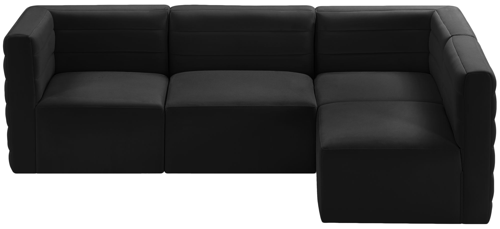 Quincy 95" 4-Piece Velvet Modular Comfort Sectional