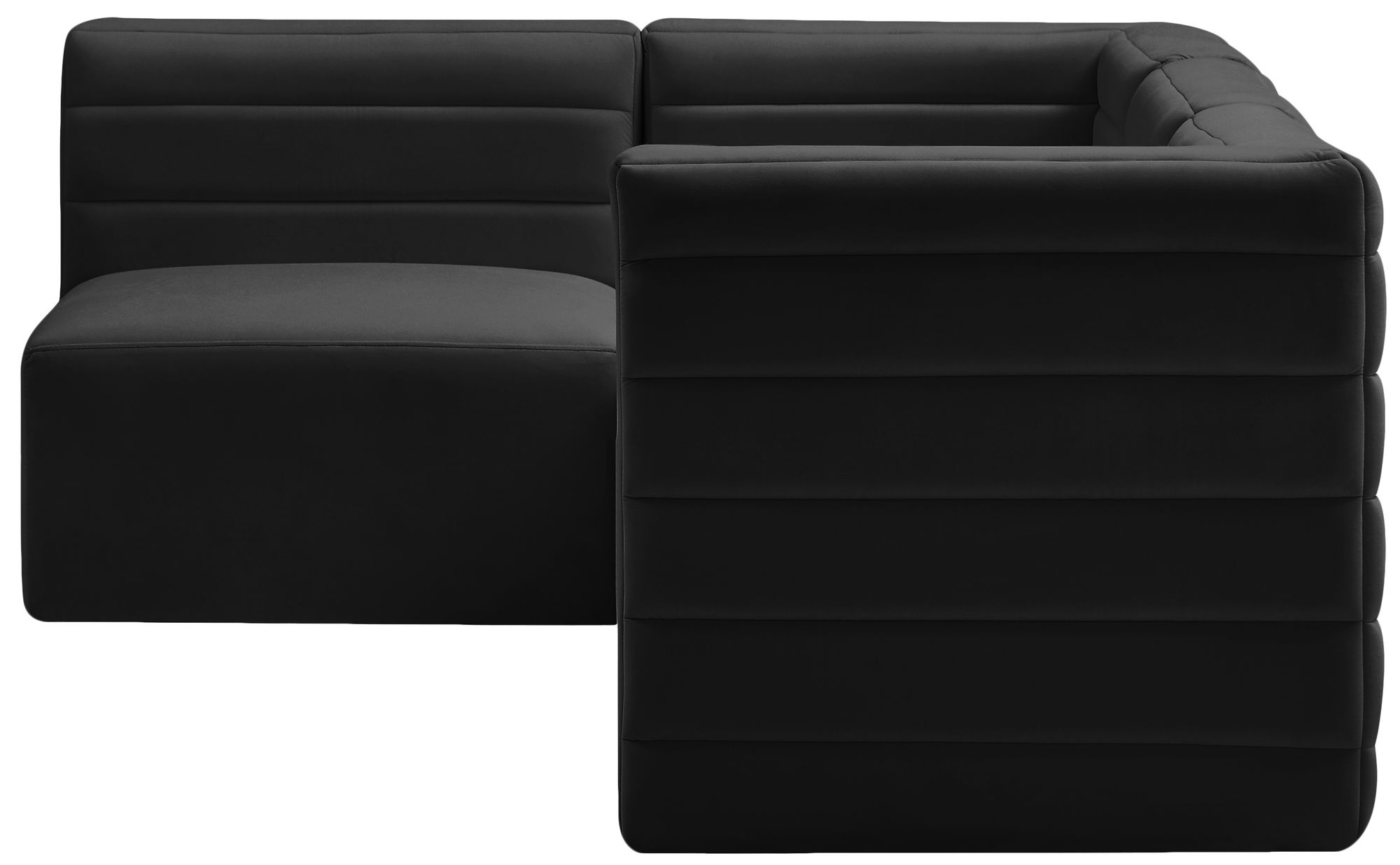 Quincy 95" 4-Piece Velvet Modular Comfort Sectional