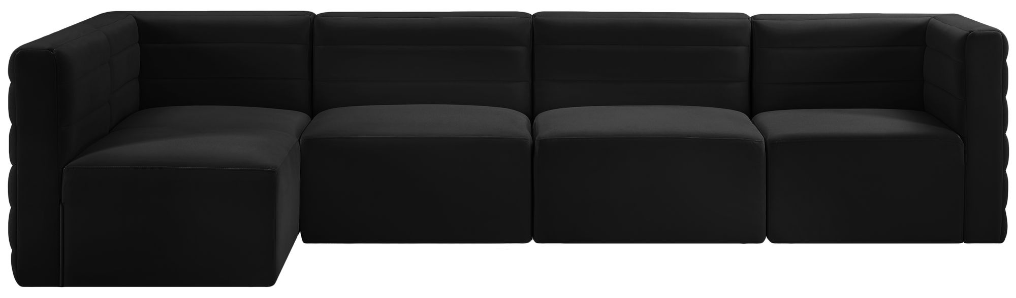 Quincy 126" 5-Piece Velvet Modular Comfort Sectional