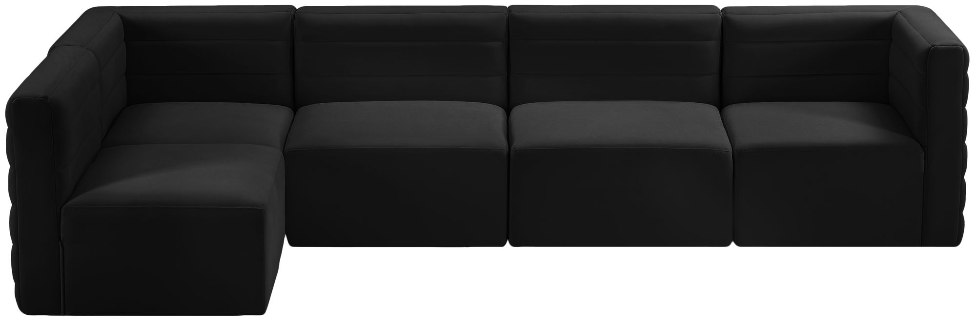 Quincy 126" 5-Piece Velvet Modular Comfort Sectional