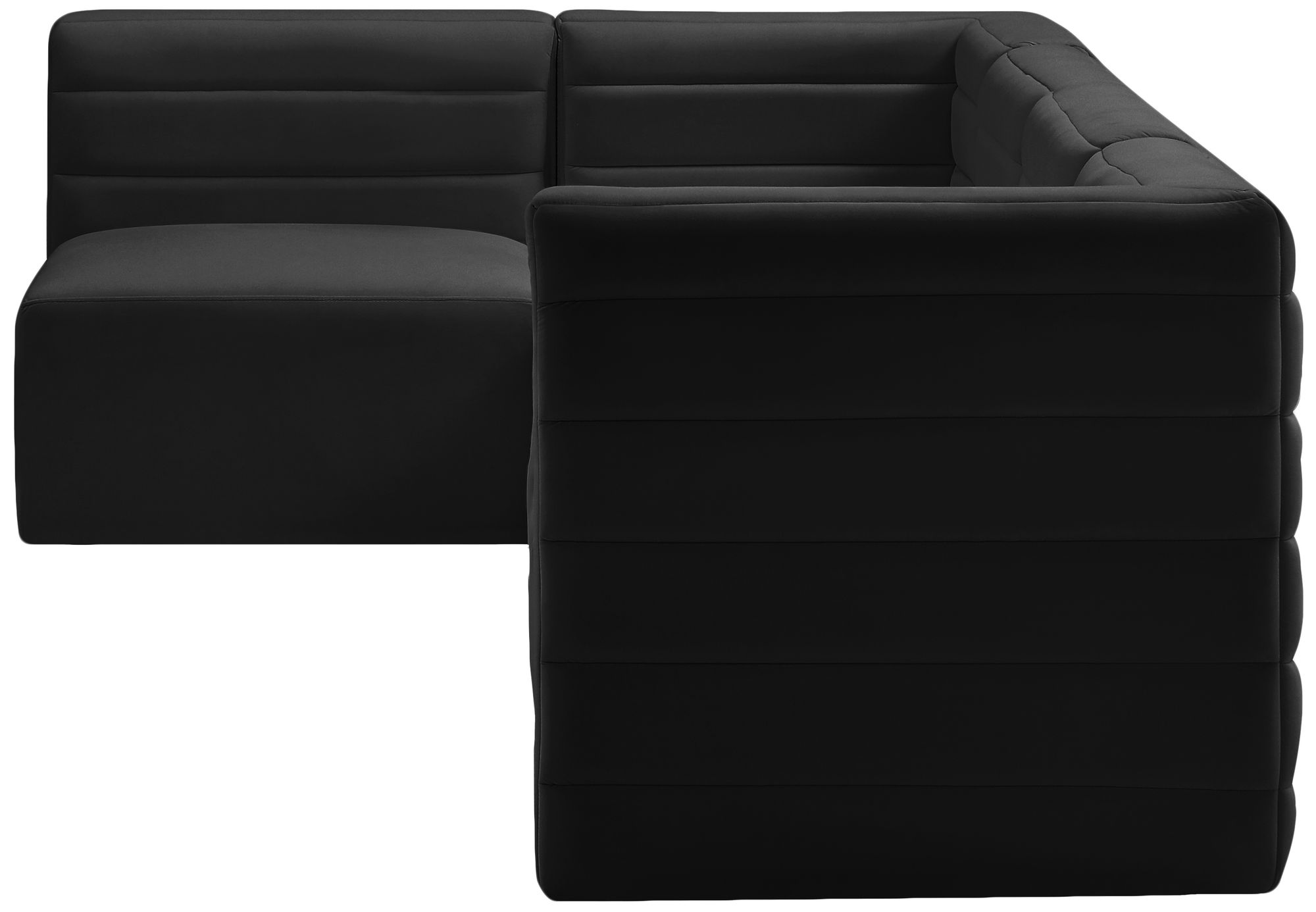 Quincy 126" 5-Piece Velvet Modular Comfort Sectional