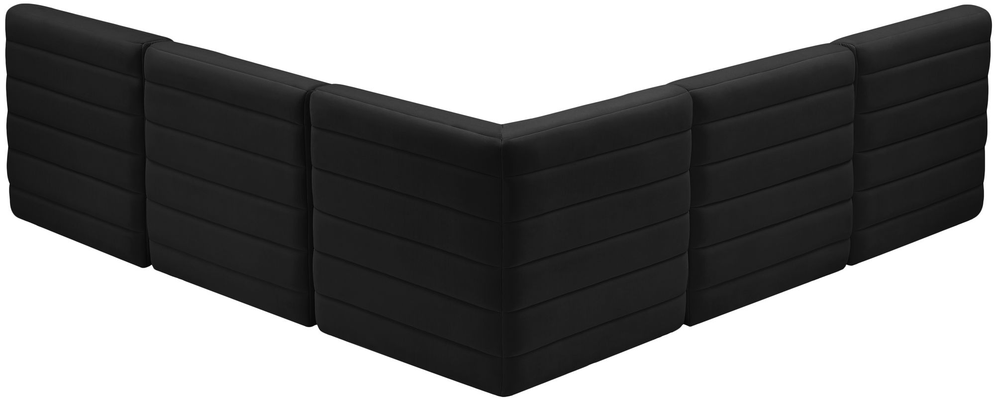Quincy 95" 5-Piece Velvet Modular Comfort Armless Sectional