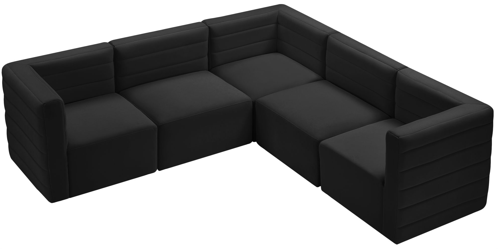 Quincy 95" 5-Piece Velvet Modular Comfort Sectional
