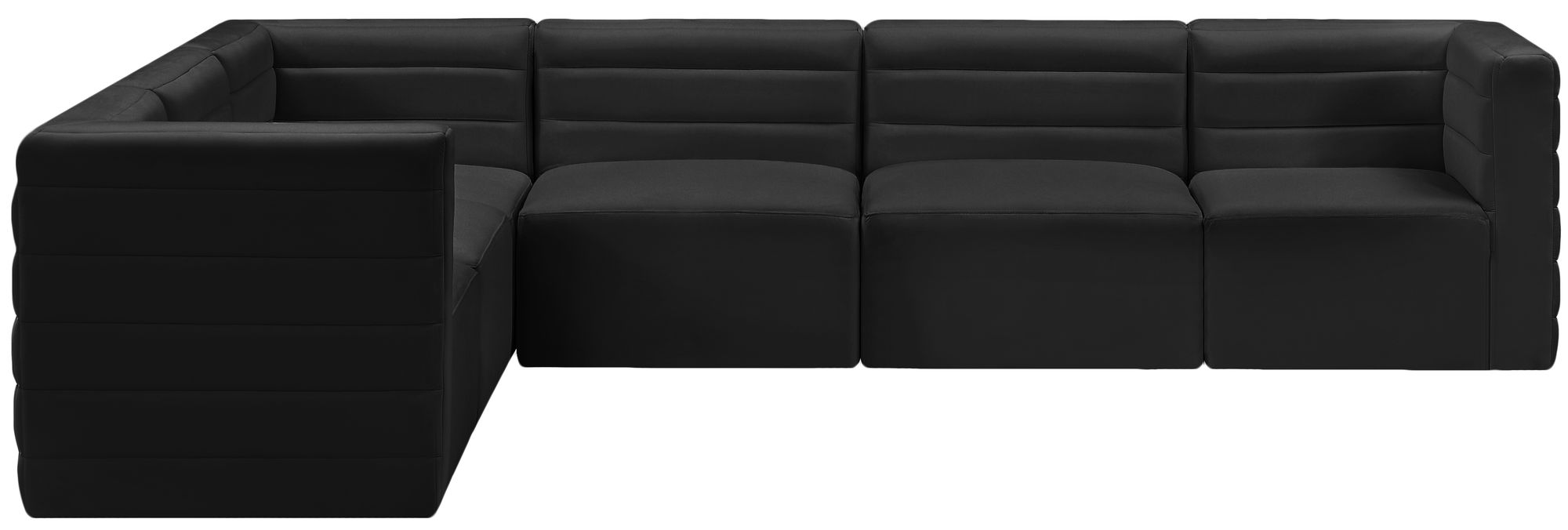 Quincy 126" 6-Piece Velvet Modular Comfort Sectional