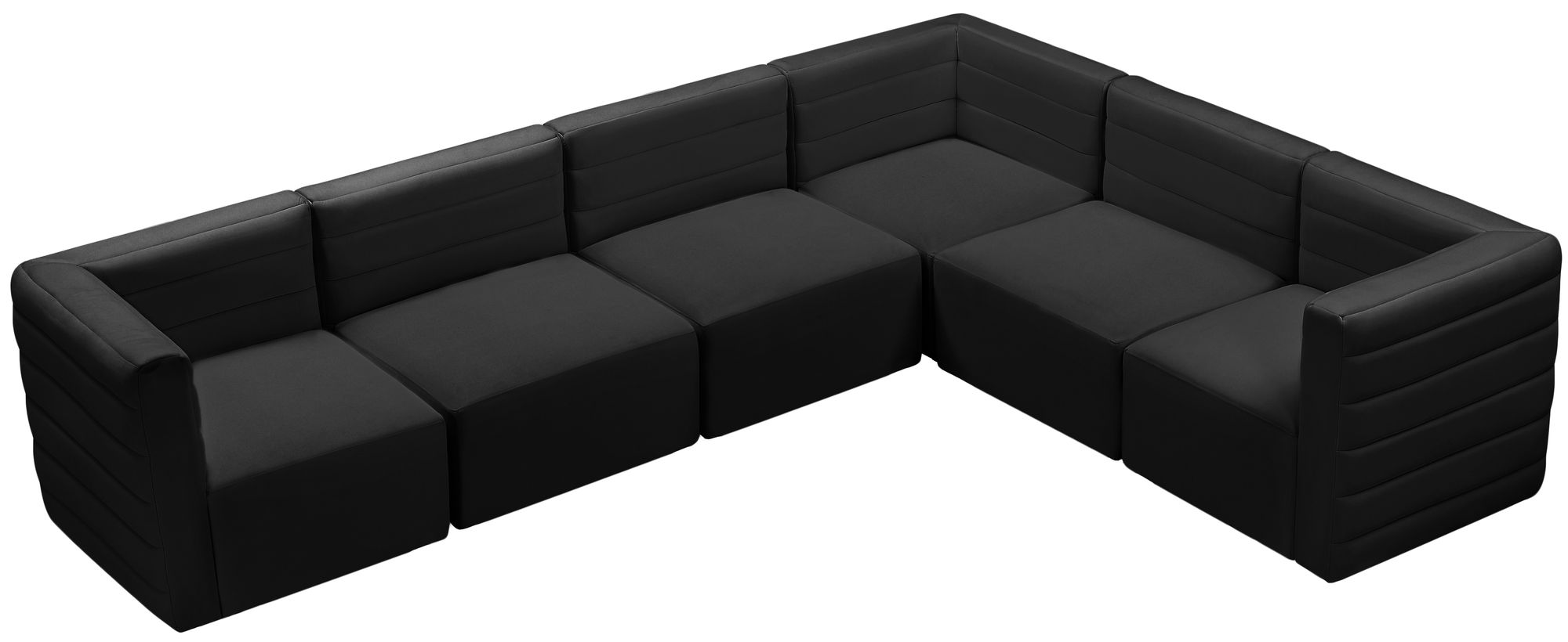 Quincy 126" 6-Piece Velvet Modular Comfort Sectional