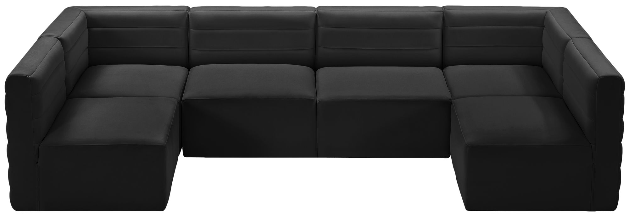 Quincy 126" 6-Piece Velvet Modular Comfort U-Shape Sectional