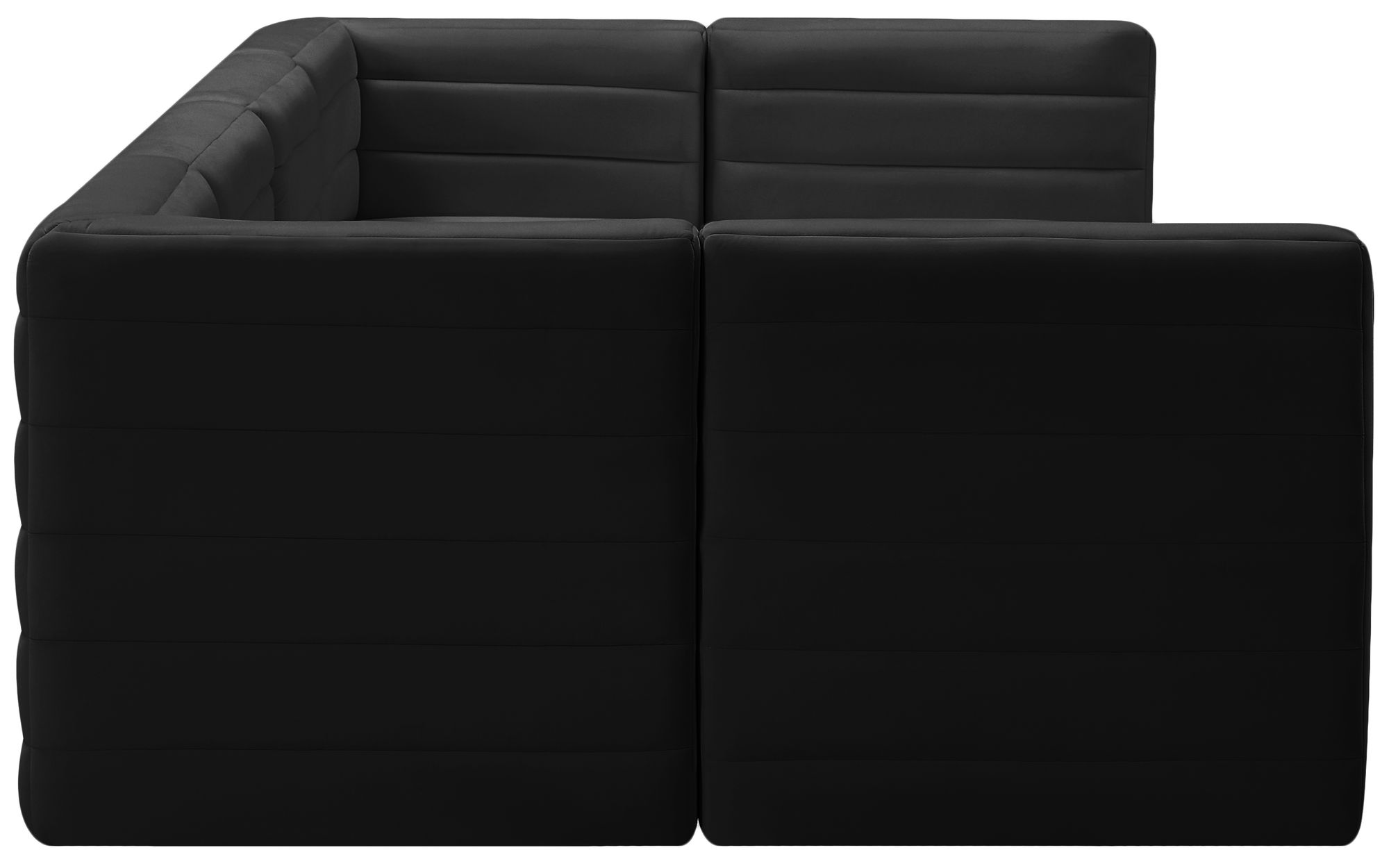 Quincy 126" 6-Piece Velvet Modular Comfort U-Shape Sectional