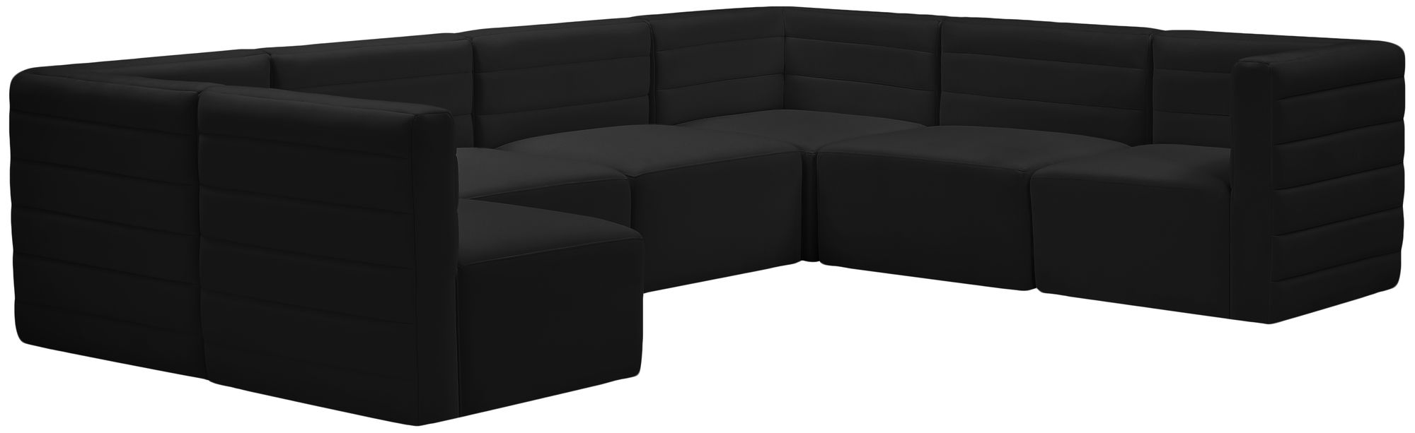 Quincy 126" 7-Piece Velvet Modular Comfort Sectional