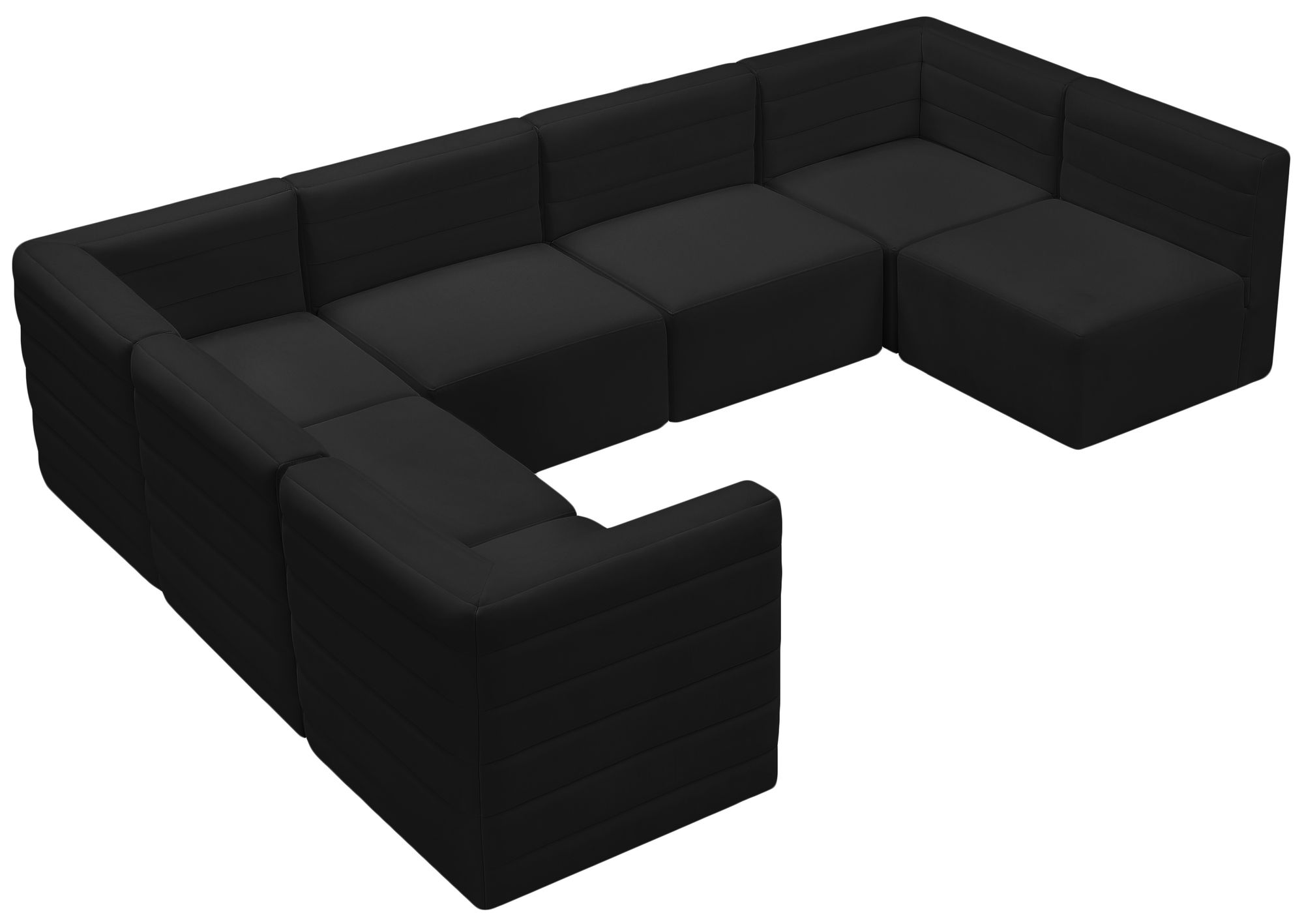 Quincy 126" 7-Piece Velvet Modular Comfort Sectional
