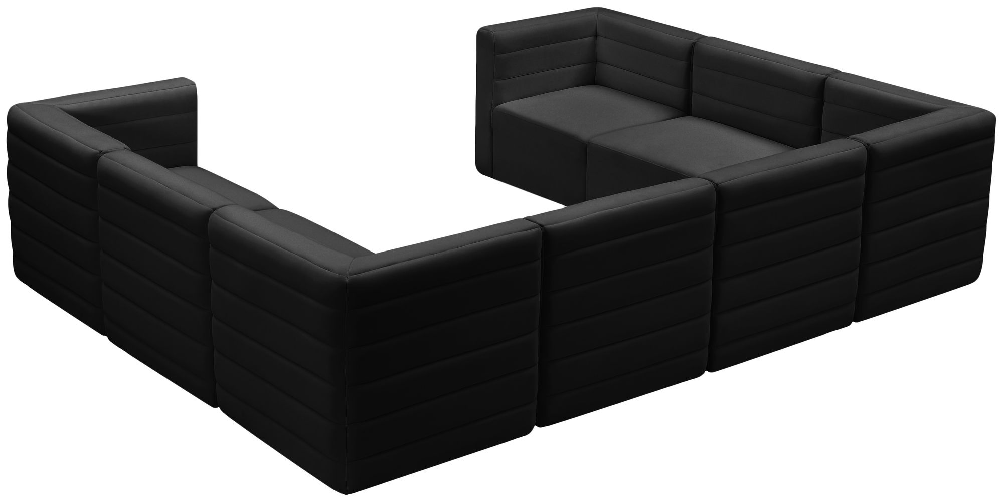 Quincy 126" 8-Piece Velvet Modular Comfort Sectional