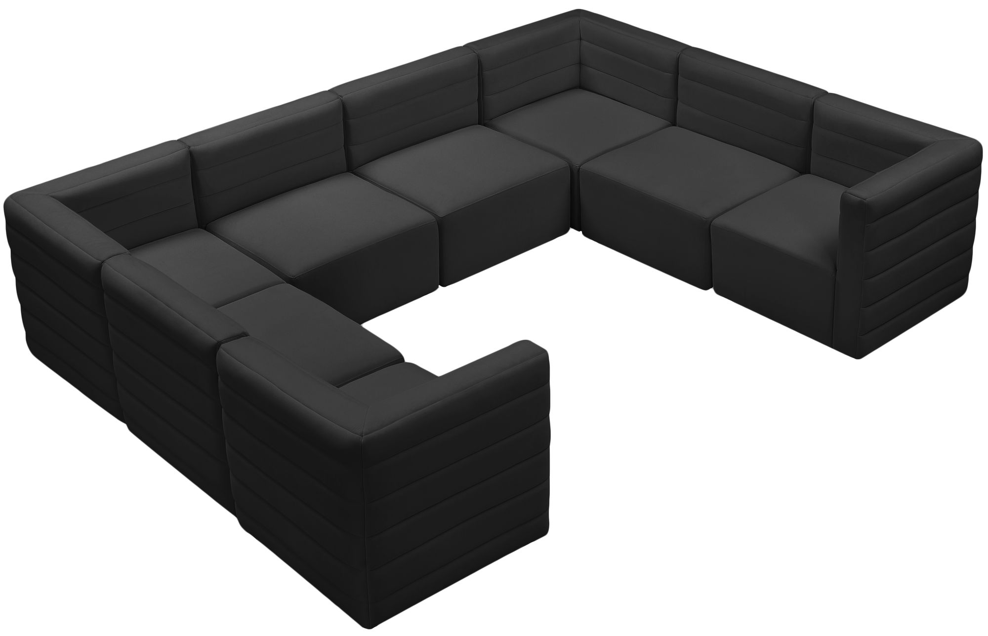Quincy 126" 8-Piece Velvet Modular Comfort Sectional