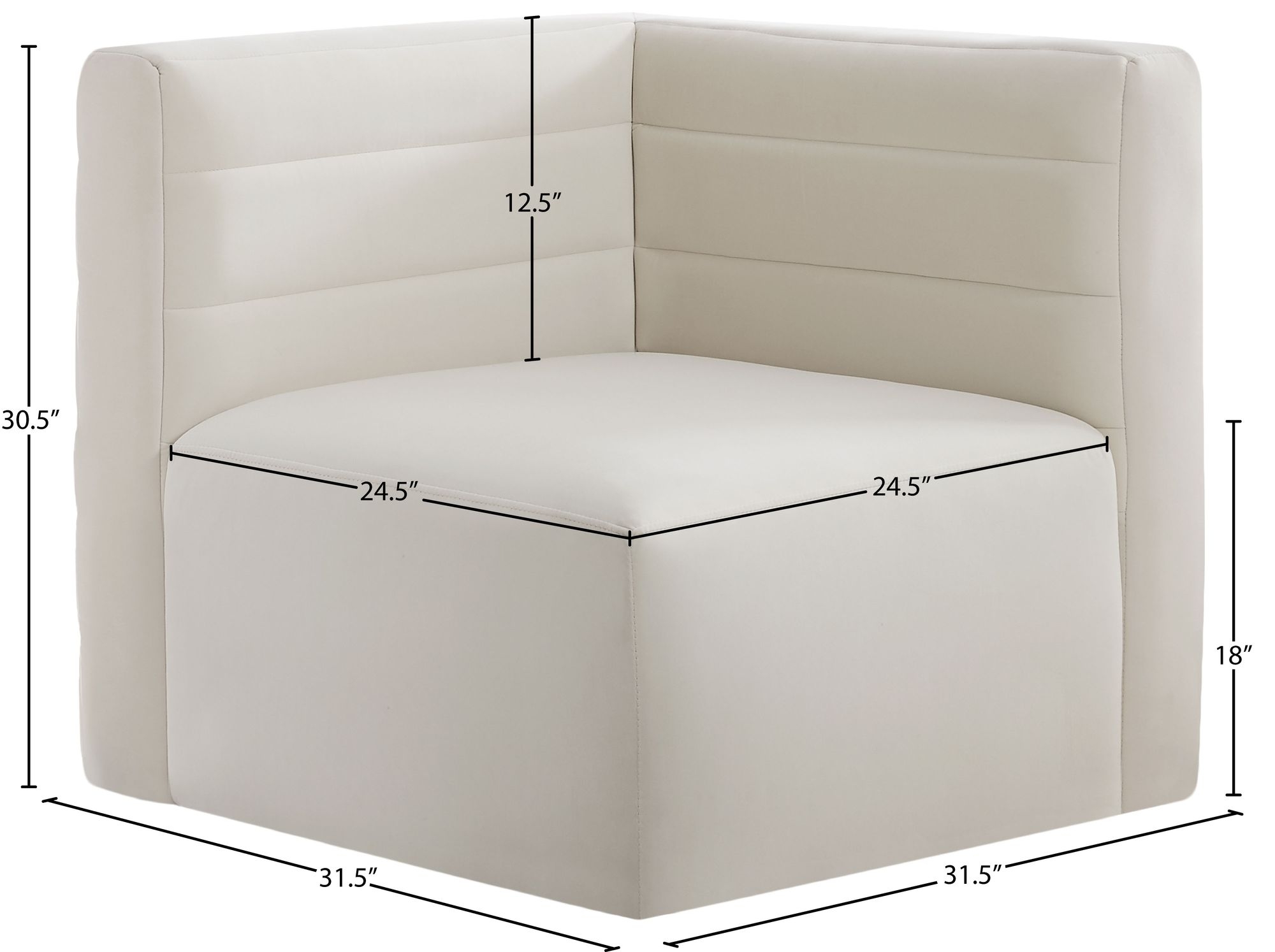 Quincy Velvet Modular Comfort Corner Chair