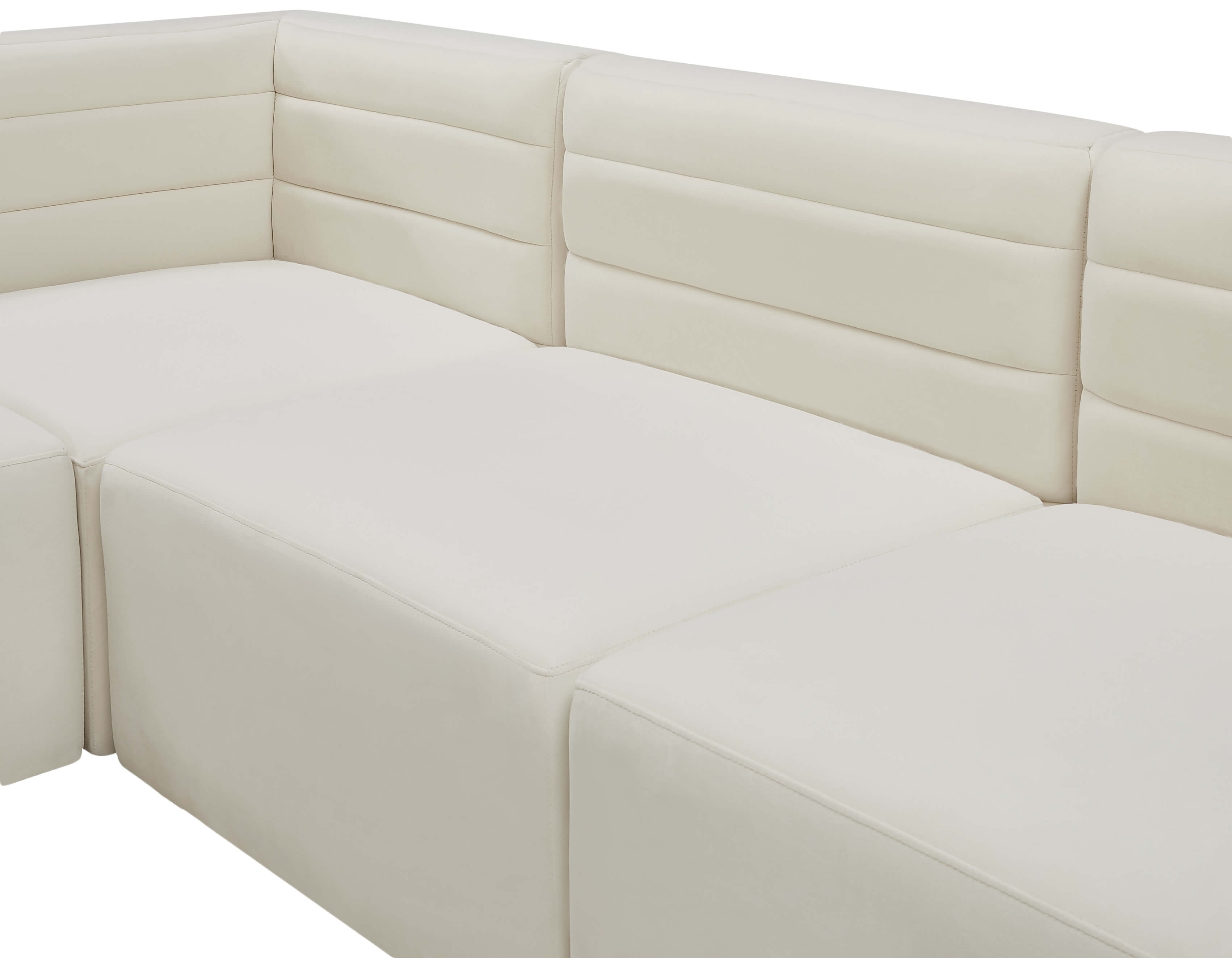 Quincy 126" Velvet Modular Comfort Sofa