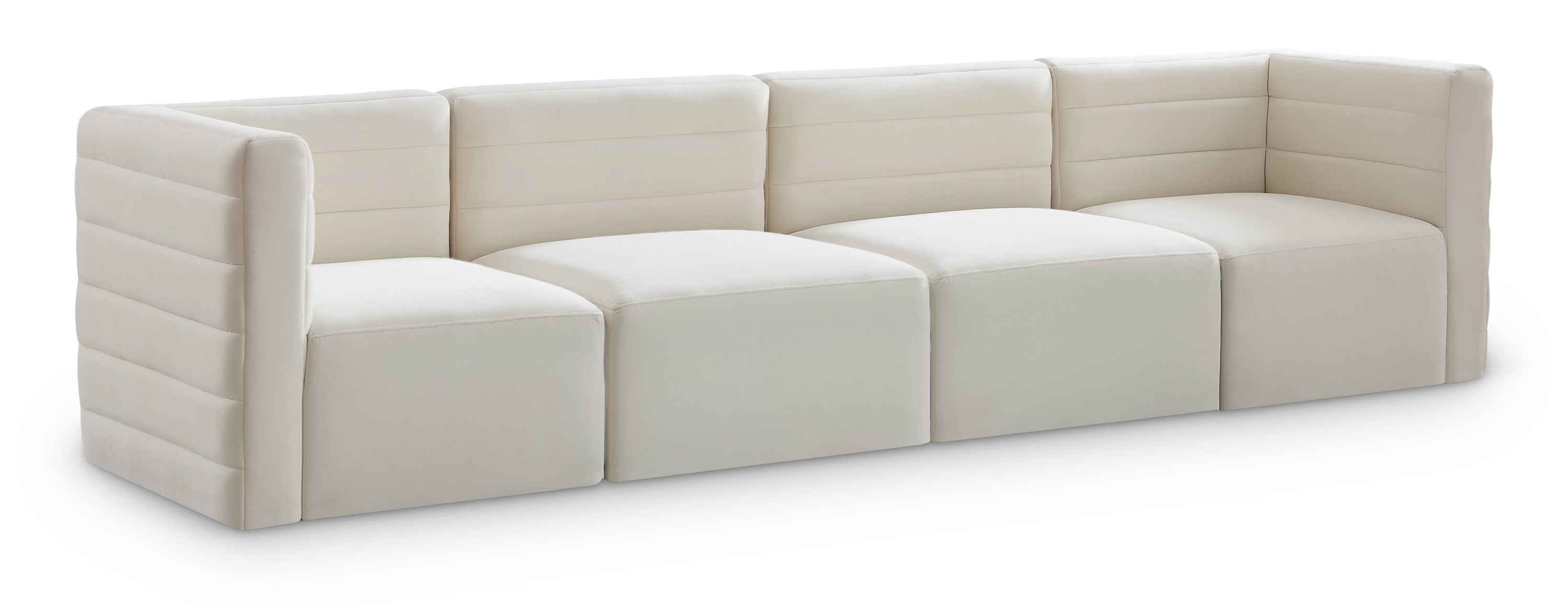 Quincy 126" Velvet Modular Comfort Sofa