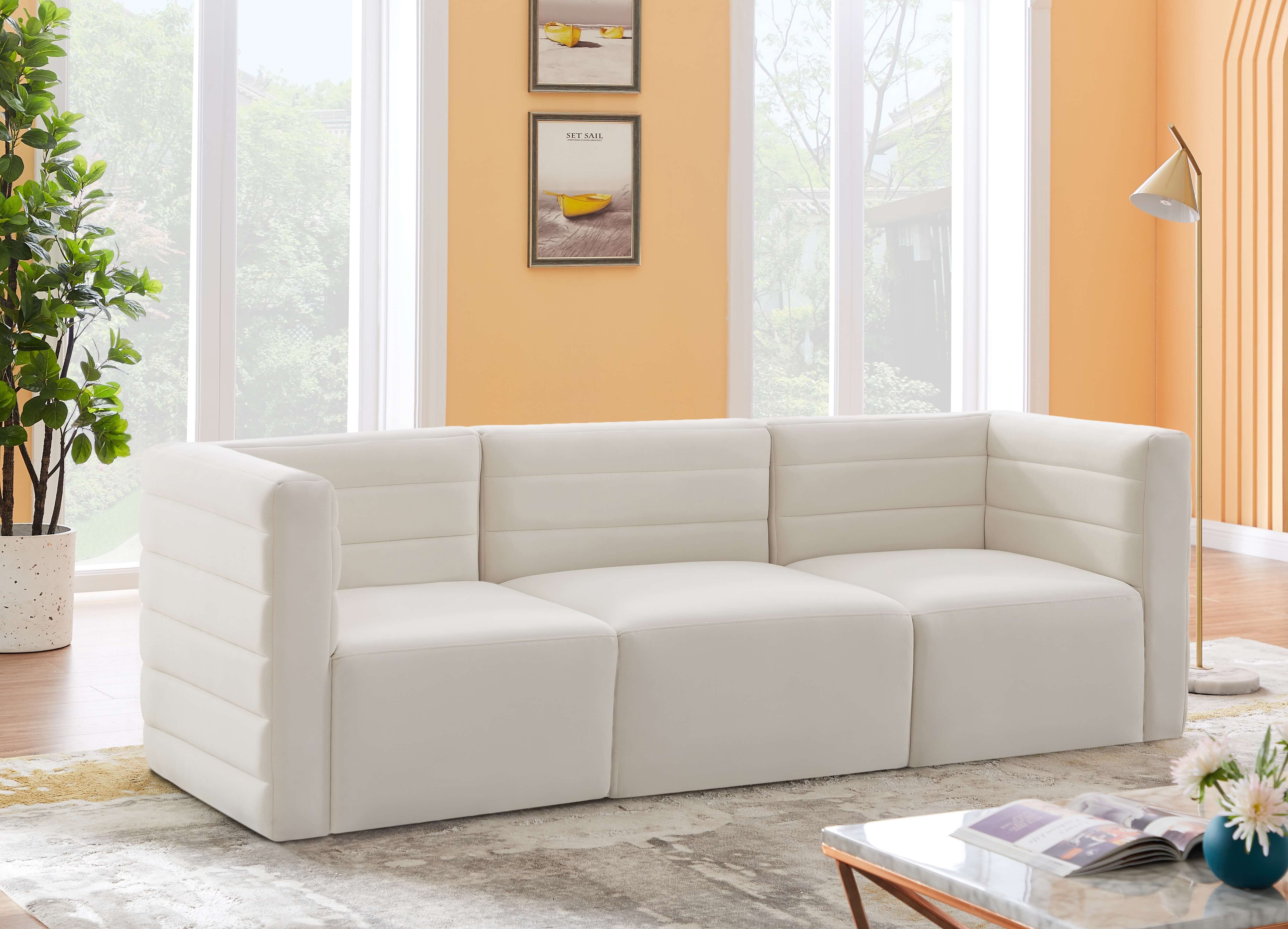 Quincy 95" Velvet Modular Comfort Sofa