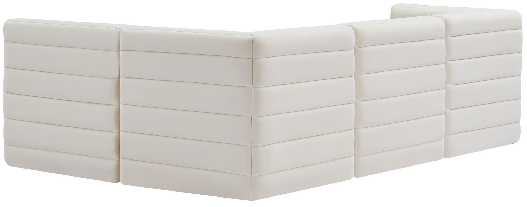 Quincy 95" 4-Piece Velvet Modular Comfort Sectional