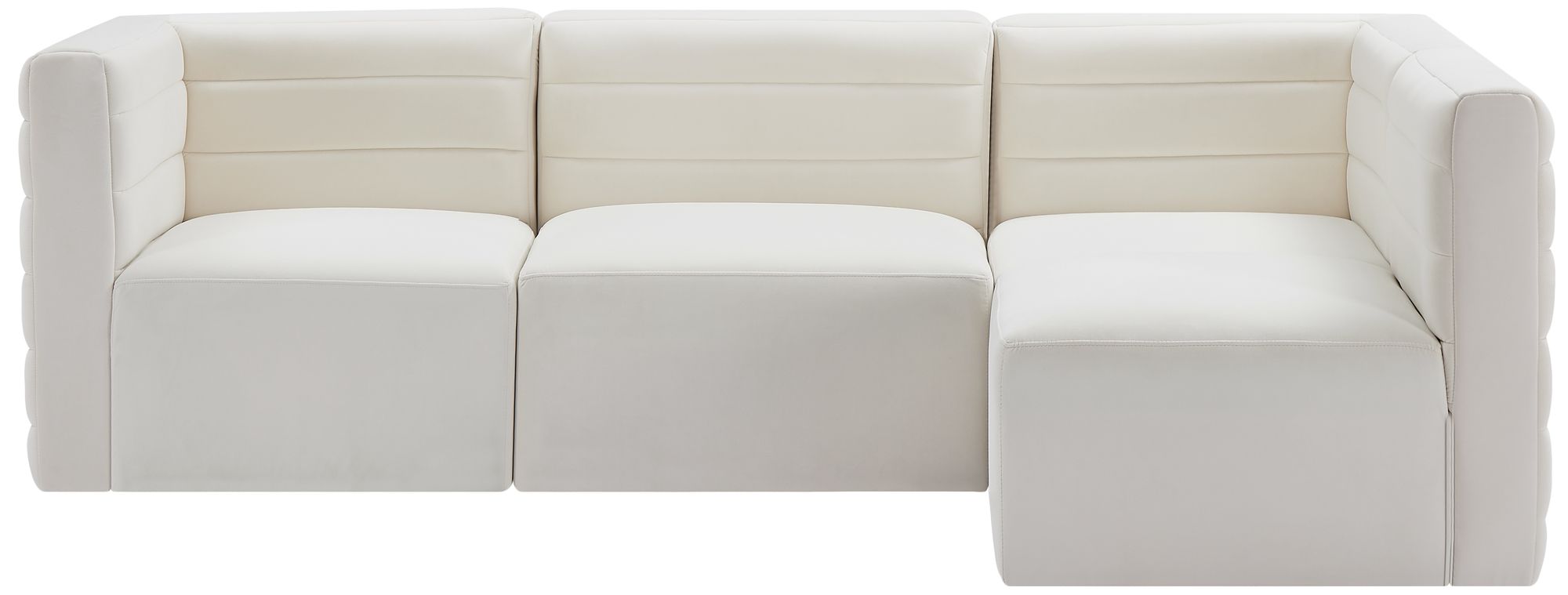 Quincy 95" 4-Piece Velvet Modular Comfort Sectional